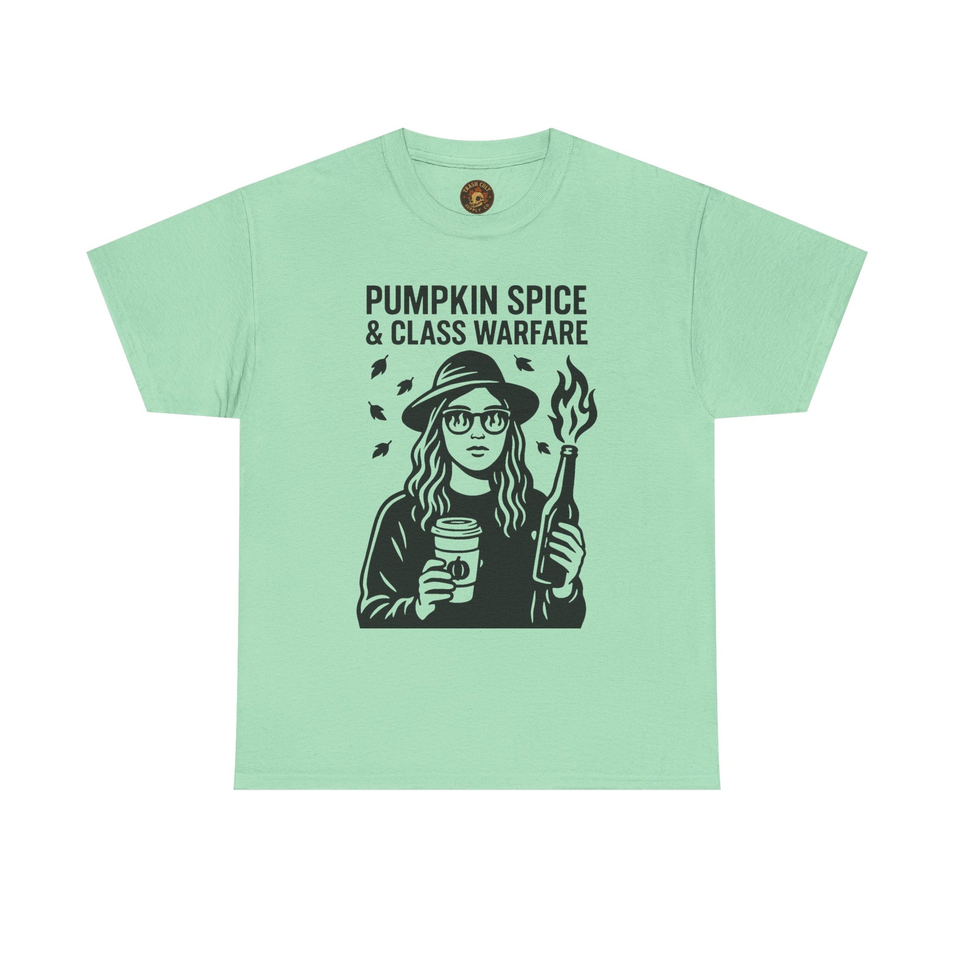 Pumpkin Spice & Class Warfare Shirt – Fall Riot Girl Graphic Tee – Fall of Humanity Collection – Trash Cult Supply Co.