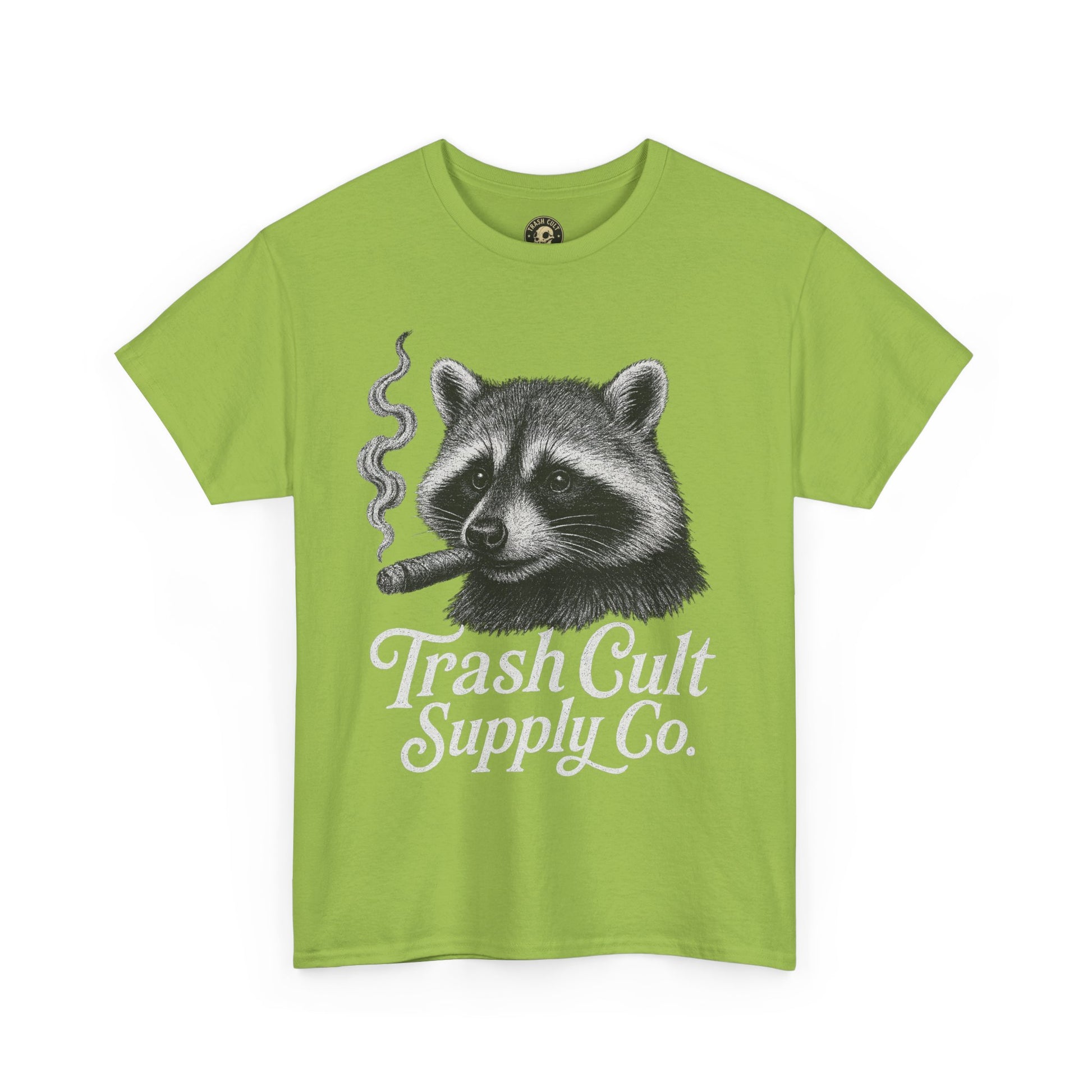 Monochrome Raccoon Cigar Shirt – Trash Cult Supply Co. | Gildan 5000 Tee