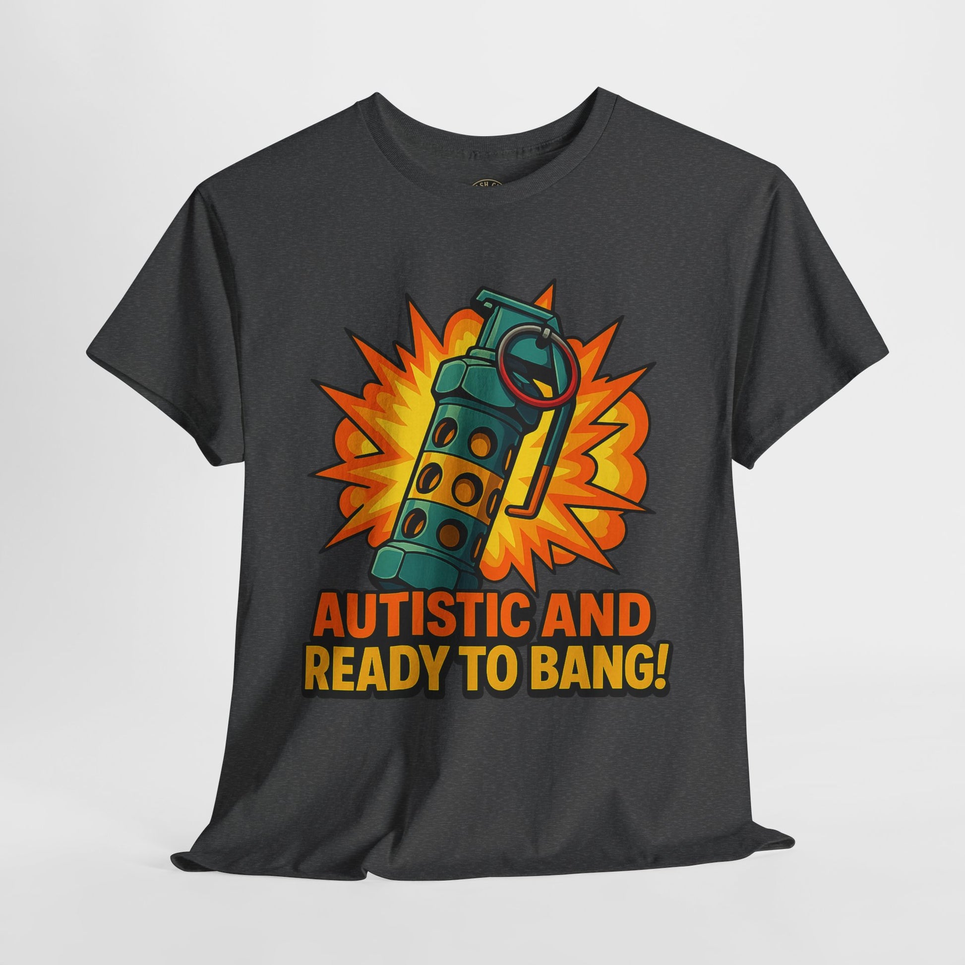 Autistic and Ready to Bang! Unisex Heavy Cotton Tee | Fun Graphic Tee, Autistic Pride, Gift for Autism Awareness, Casual Wear