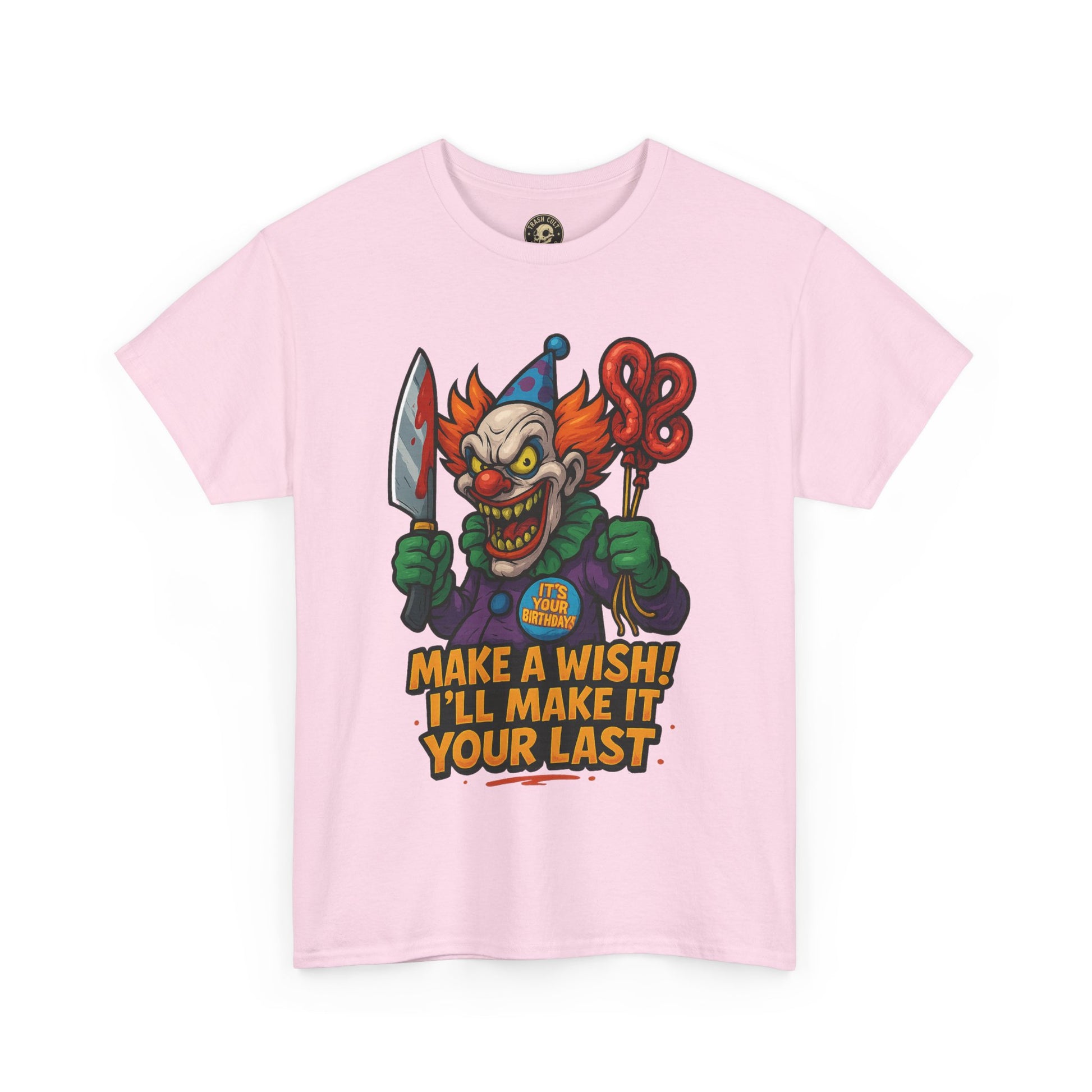 Creepy Clown Tee - Halloween Costume Shirt, Unisex Heavy Cotton Tee, Spooky Graphic Tee, Gag Gift, Horror Fan Apparel