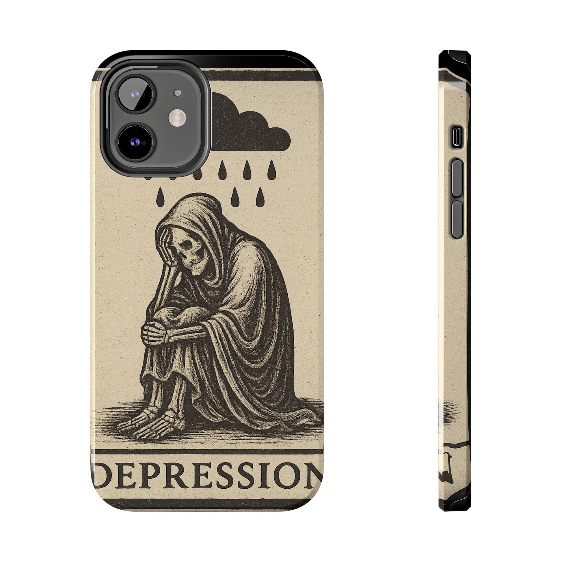 Dark Humor Phone Case, Goth iPhone Cover, Macabre Gift, Depression Art Case, Unique Phone Protector