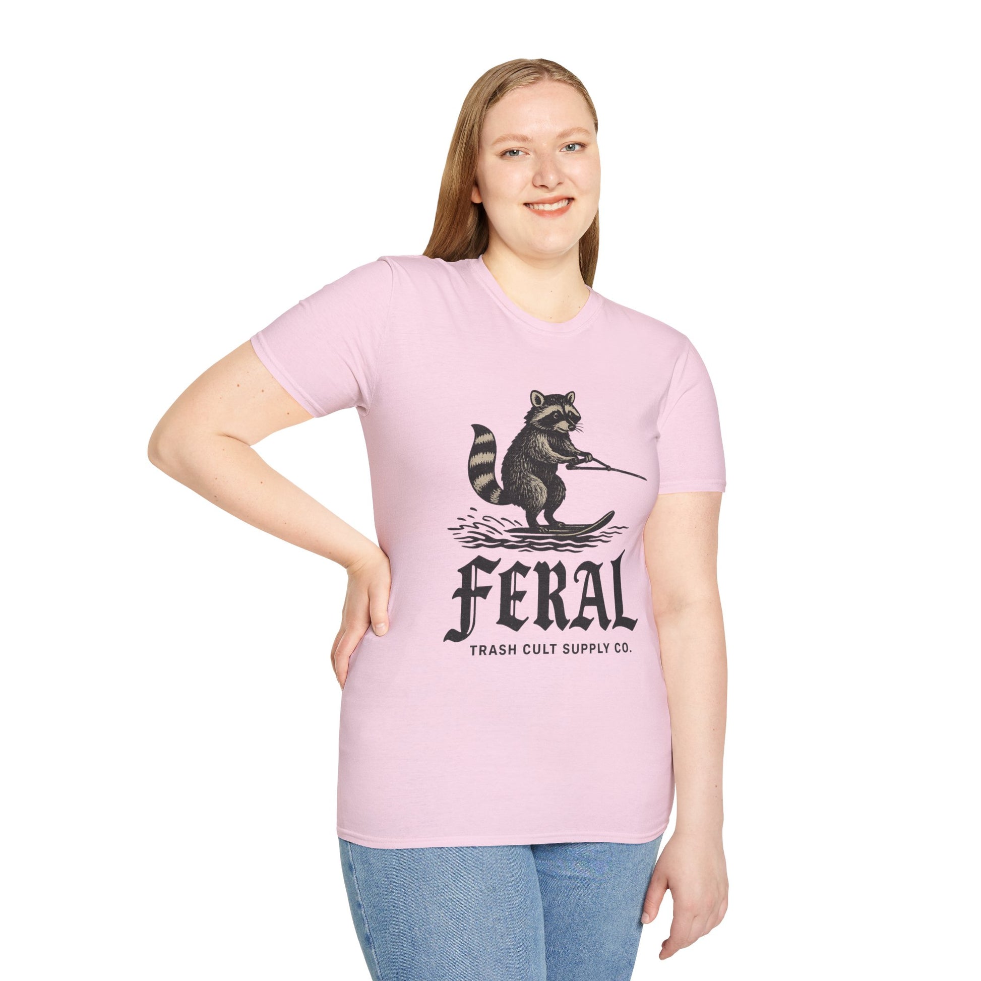 Feral Water Skiing Raccoon Vintage Shirt – Trash Cult Supply Co. | Gildan 2000 Softstyle