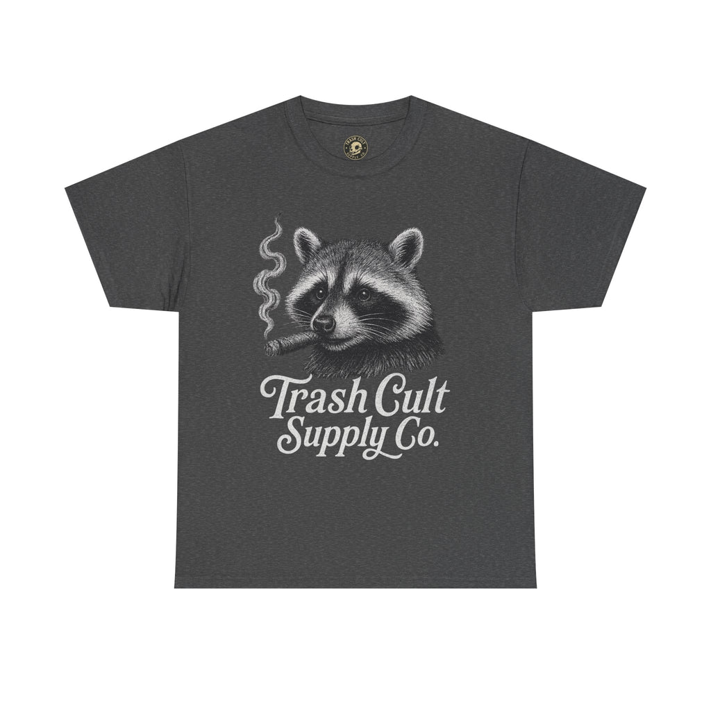 Monochrome Raccoon Cigar Shirt – Trash Cult Supply Co. | Gildan 5000 Tee