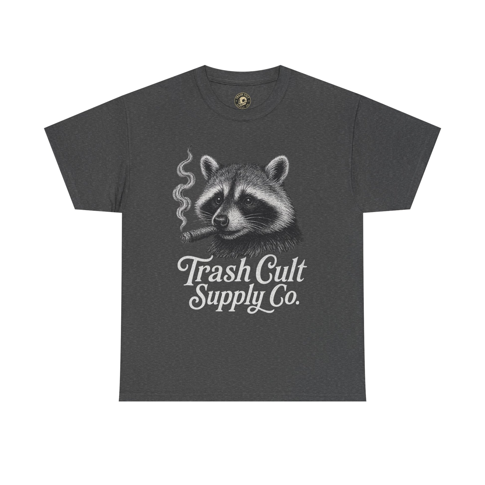 Monochrome Raccoon Cigar Shirt – Trash Cult Supply Co. | Gildan 5000 Tee