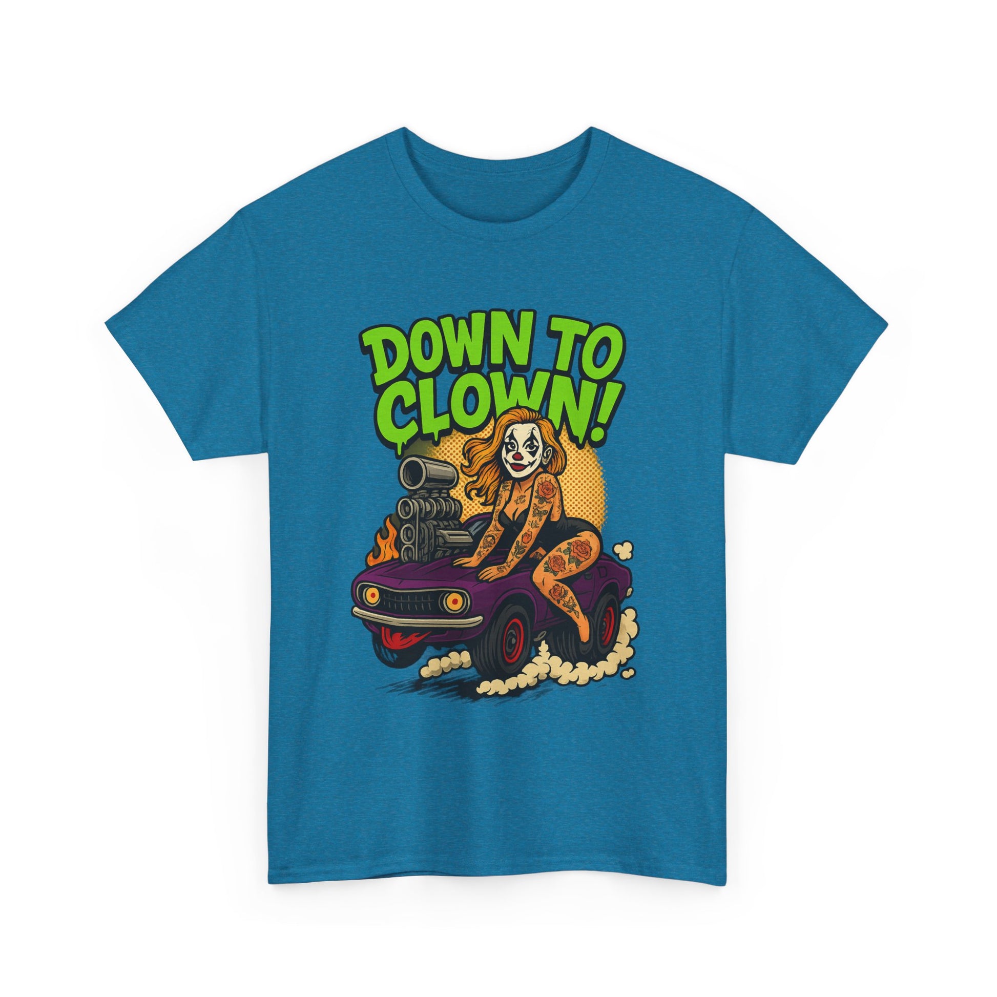 Unisex Graphic Tee | Down to Clown T-Shirt, Fun Statement Shirt, Casual Wear, Gift for Friends, Festivals, Halloween