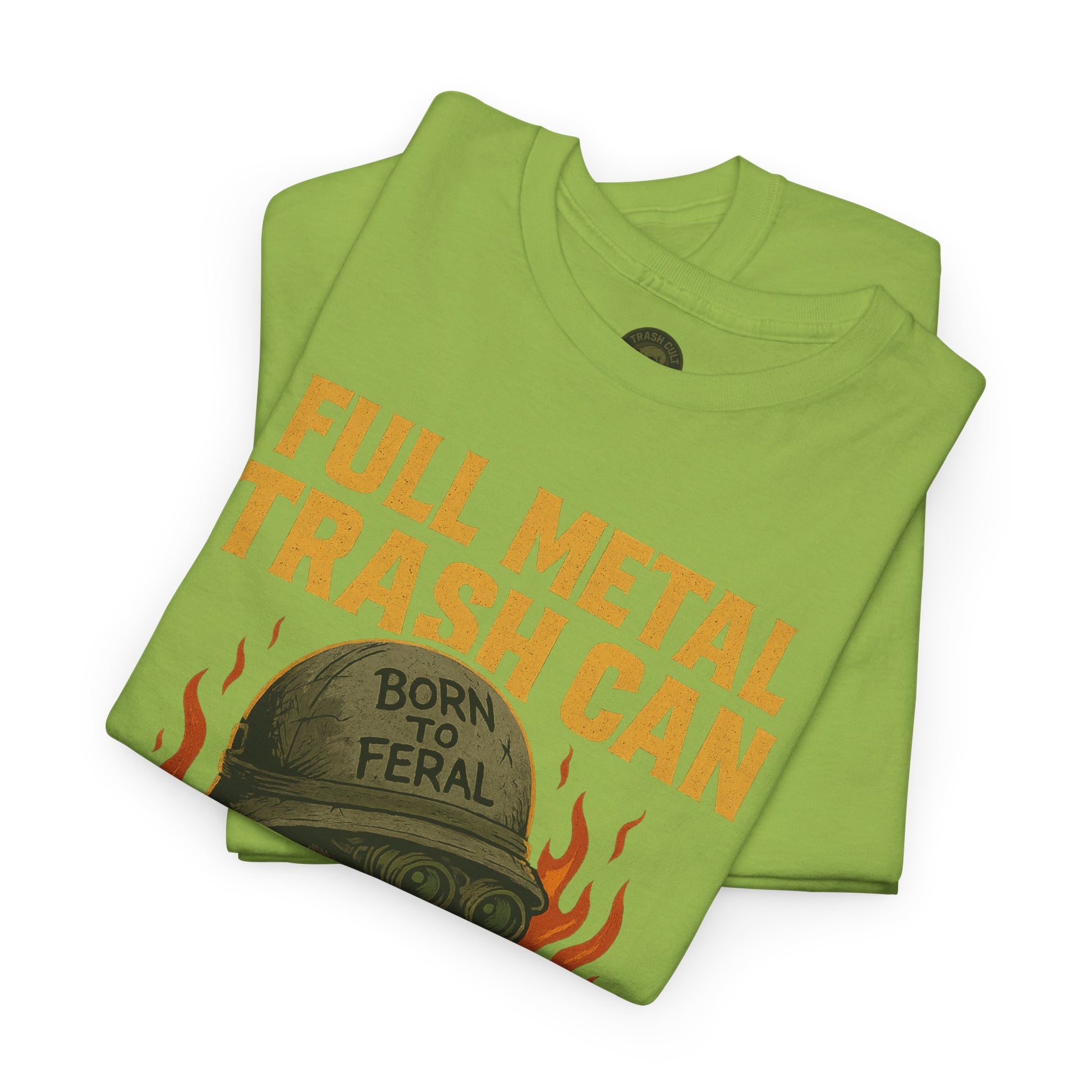 Full Metal Trash Can T-Shirt – Born to Feral Raccoon Graphic | Trash Cult Supply Co. | Gildan 5000 Tee