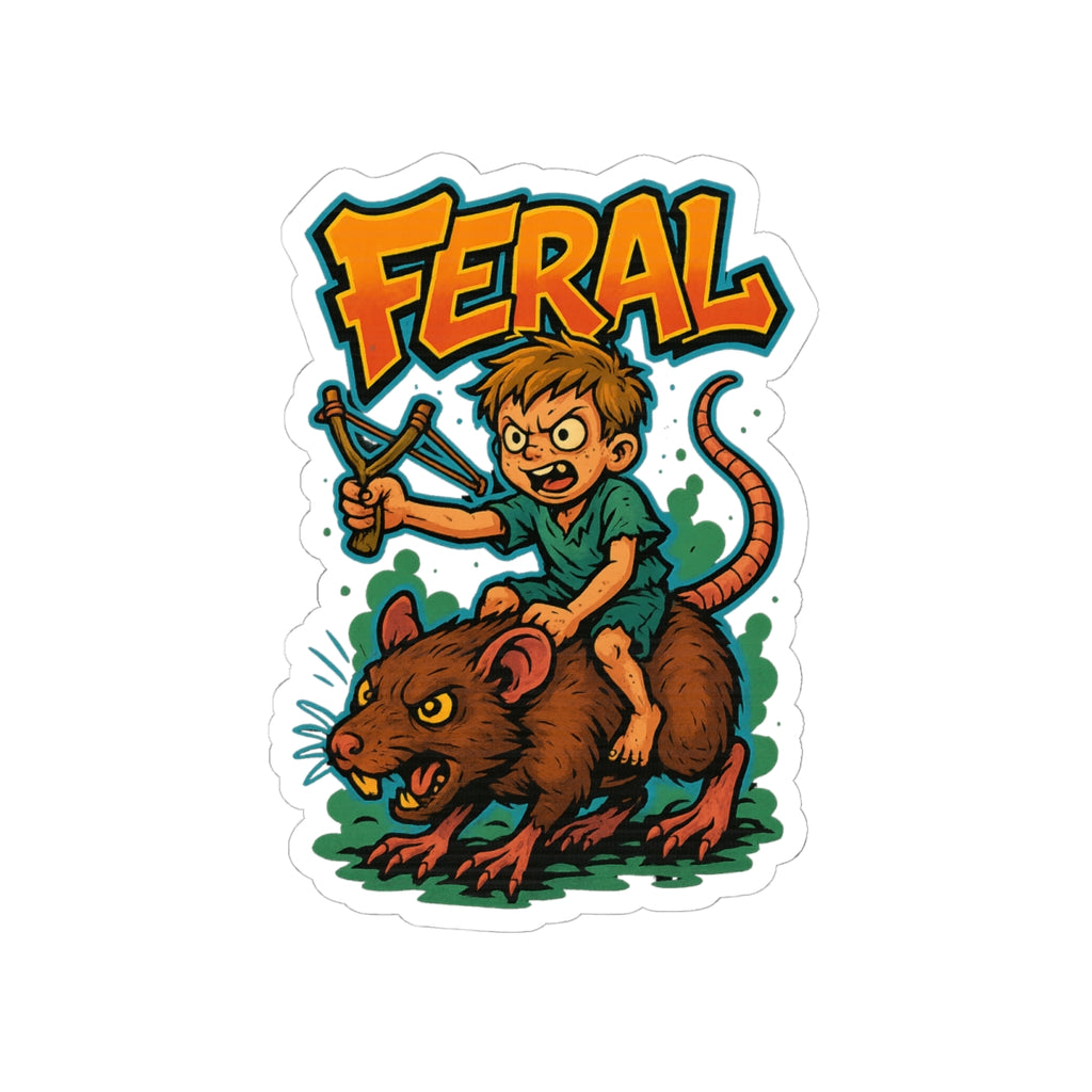 Feral Kids Stickers, Playful Vinyl Decals, Fun Artwork for Laptops, Totes, and Gifts, Unique Illustrations for Kids' Rooms