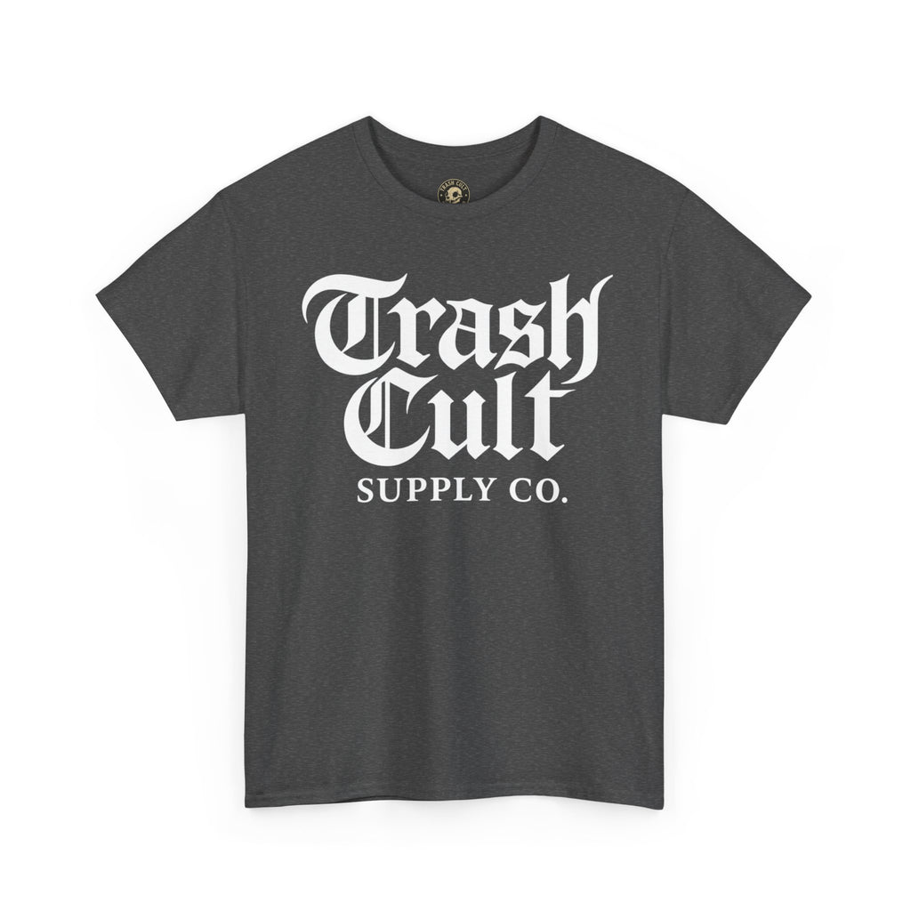 Trash Cult Gothic Logo Shirt – White Cyber Gothic Print on Gildan 5000