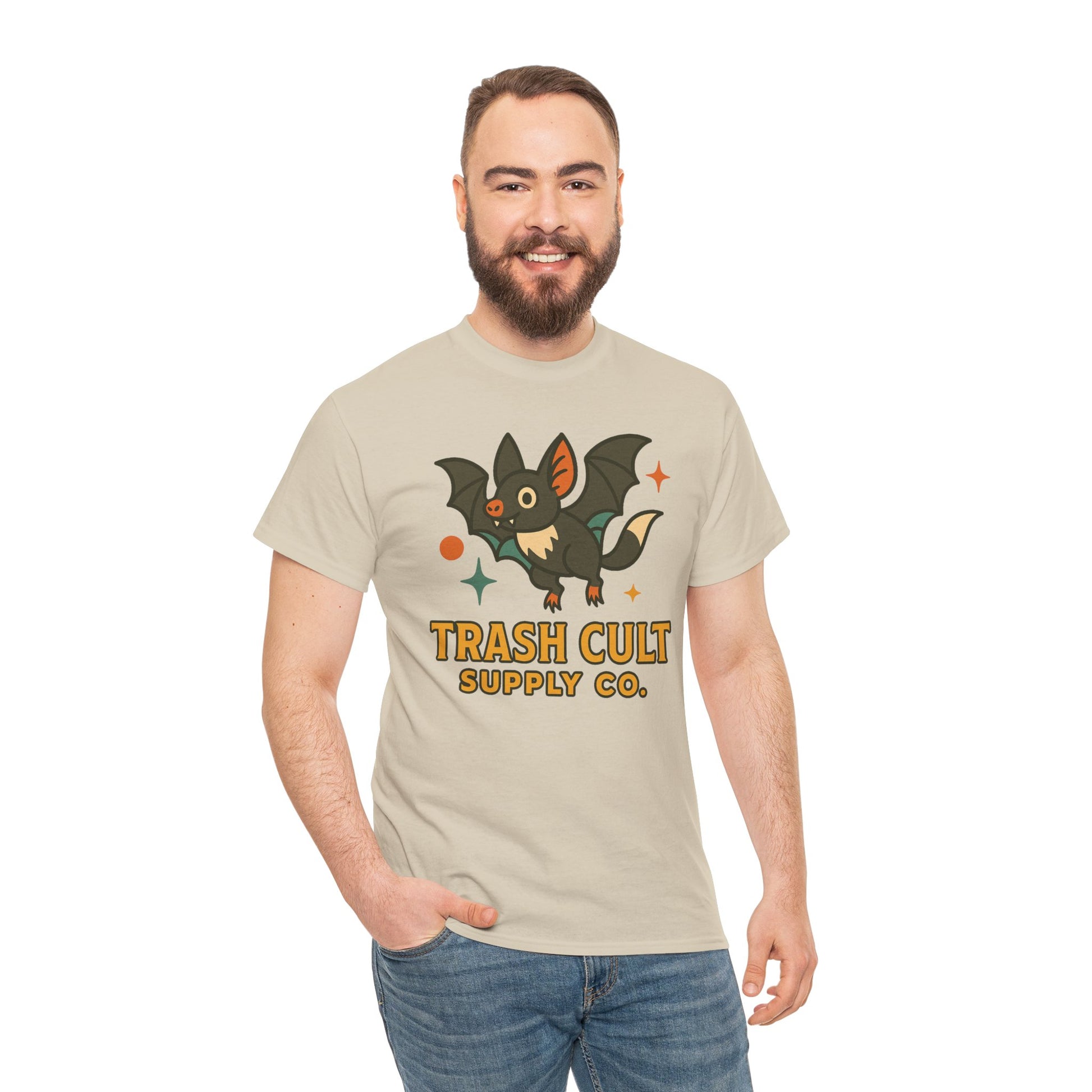 Trash Cult Supply Co. Unisex Heavy Cotton Tee - Fun Graphic Tee for Casual Wear, Perfect Gift for Bat Lovers, Halloween T-Shirt, [...]