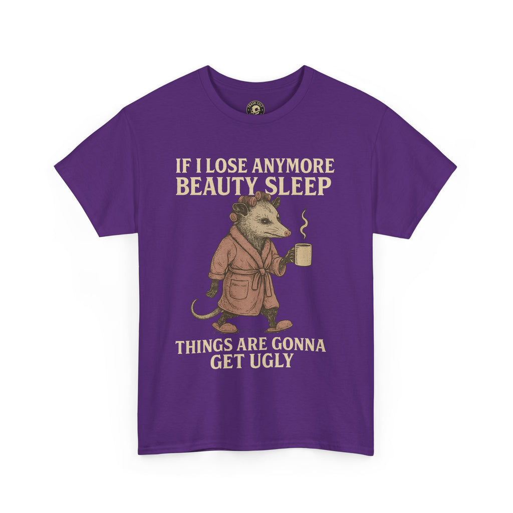 Funny Unisex Heavy Cotton Tee - "If I Lose Anymore Beauty Sleep, Things Are Gonna Get Ugly" - Gift, Sleepwear, Humor, Casual Wear, [...]