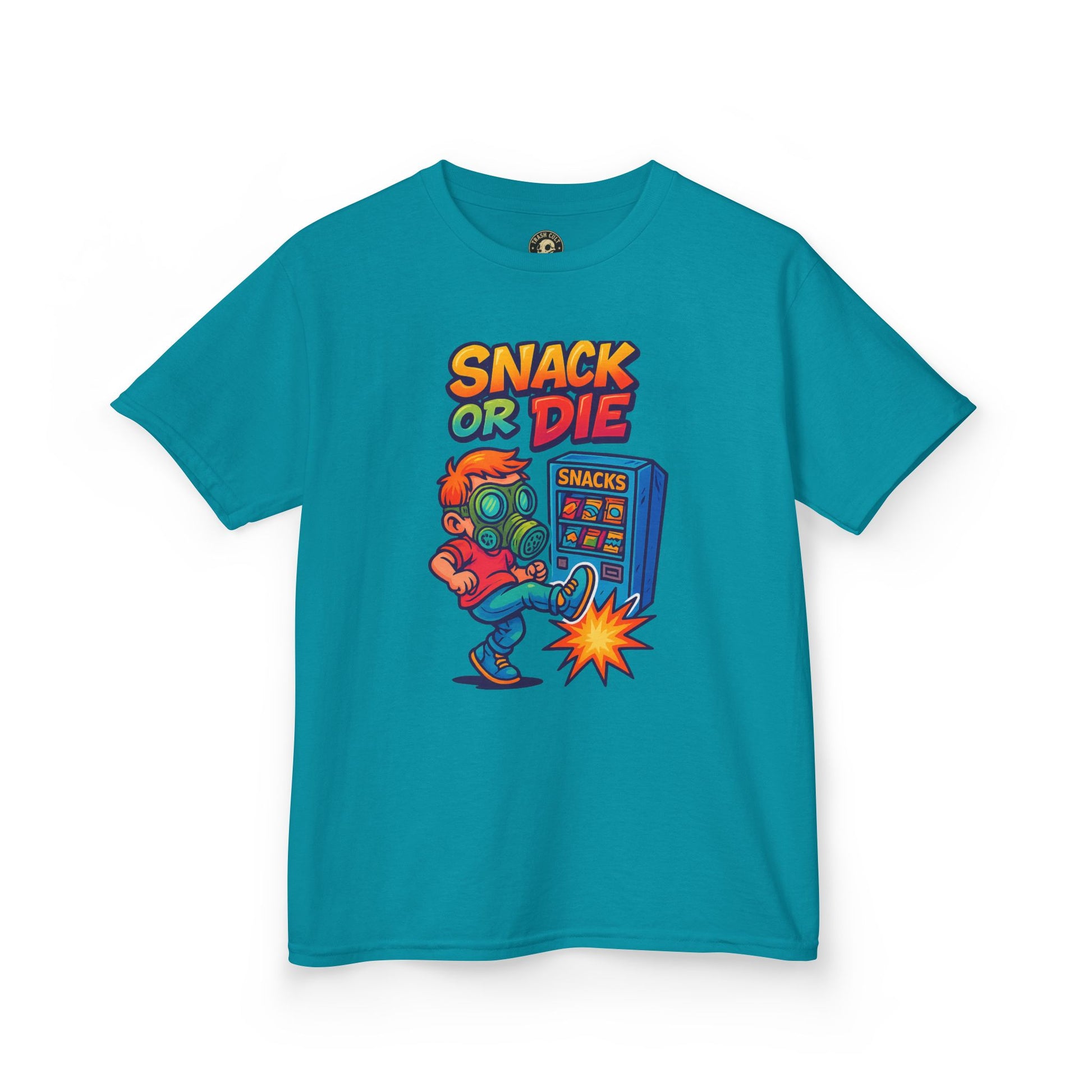 Snack or Die Kids T-Shirt – Funny Retro Gaming Tee for Kids | Playful Cotton Shirt for Snack Lovers