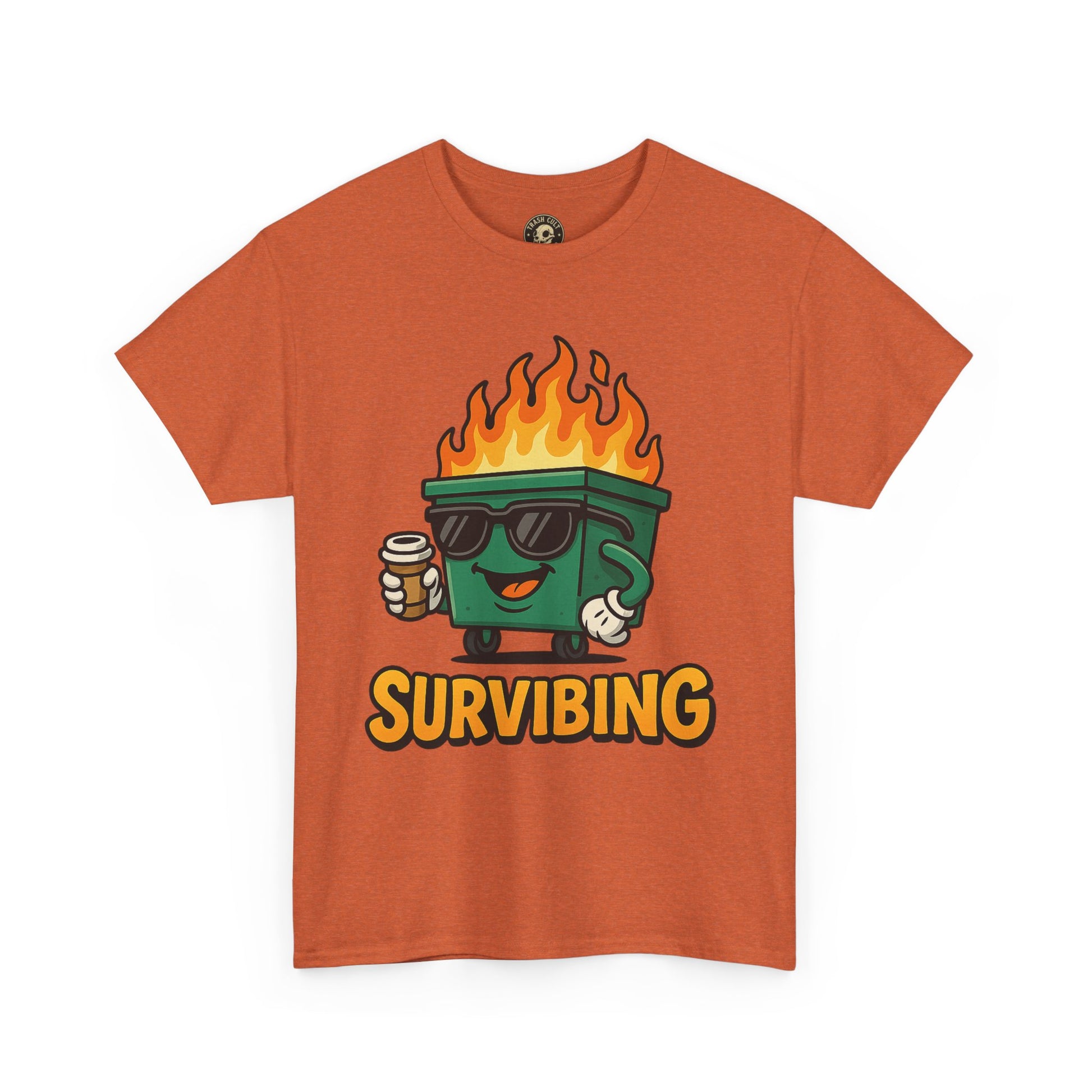 Surviving Coffee Vibes Unisex Heavy Cotton Tee, Perfect for Coffee Lovers, Funny Gift for Friends, Casual Wear, Everyday Mood T-Shirt
