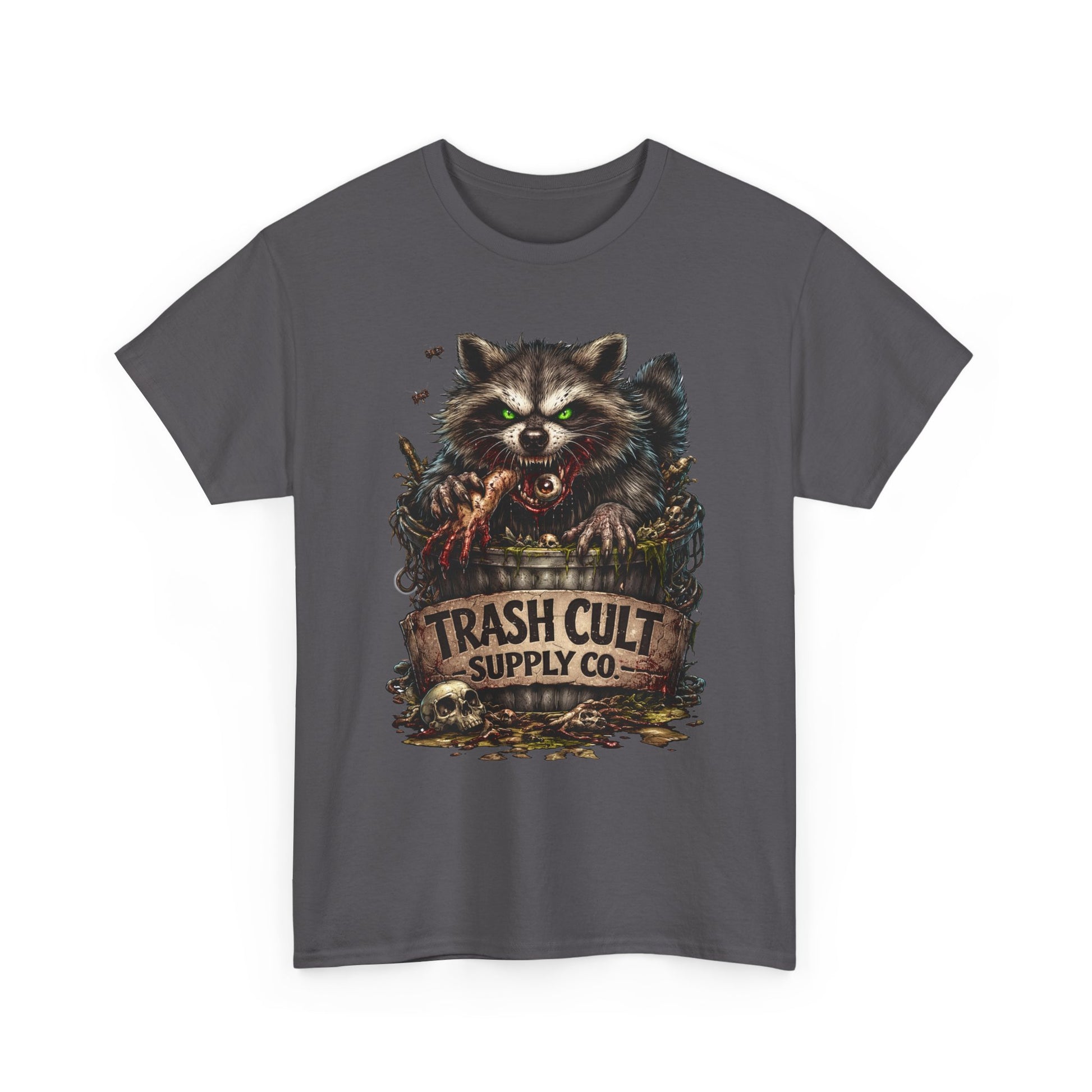 Raccoon 'Trash Cult Supply Co.' Graphic Tee — Vintage Grunge Animal Streetwear