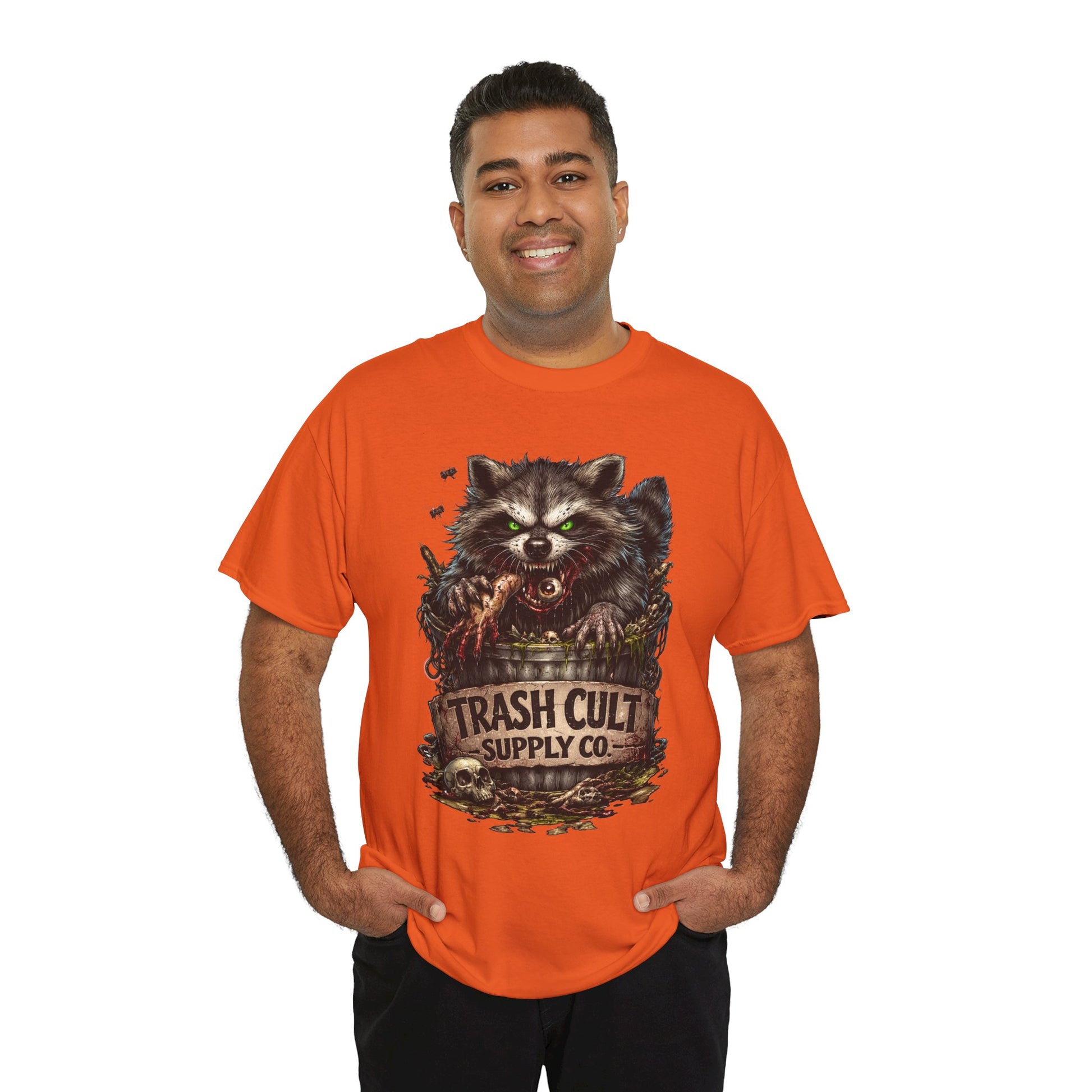 Raccoon 'Trash Cult Supply Co.' Graphic Tee — Vintage Grunge Animal Streetwear