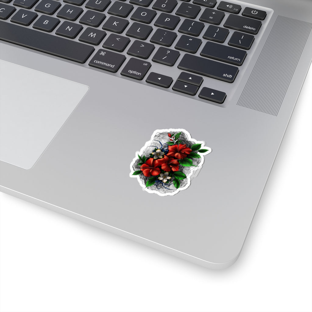 Crimson Hibiscus Stone Sticker – Lara Davenport x Trash Cult