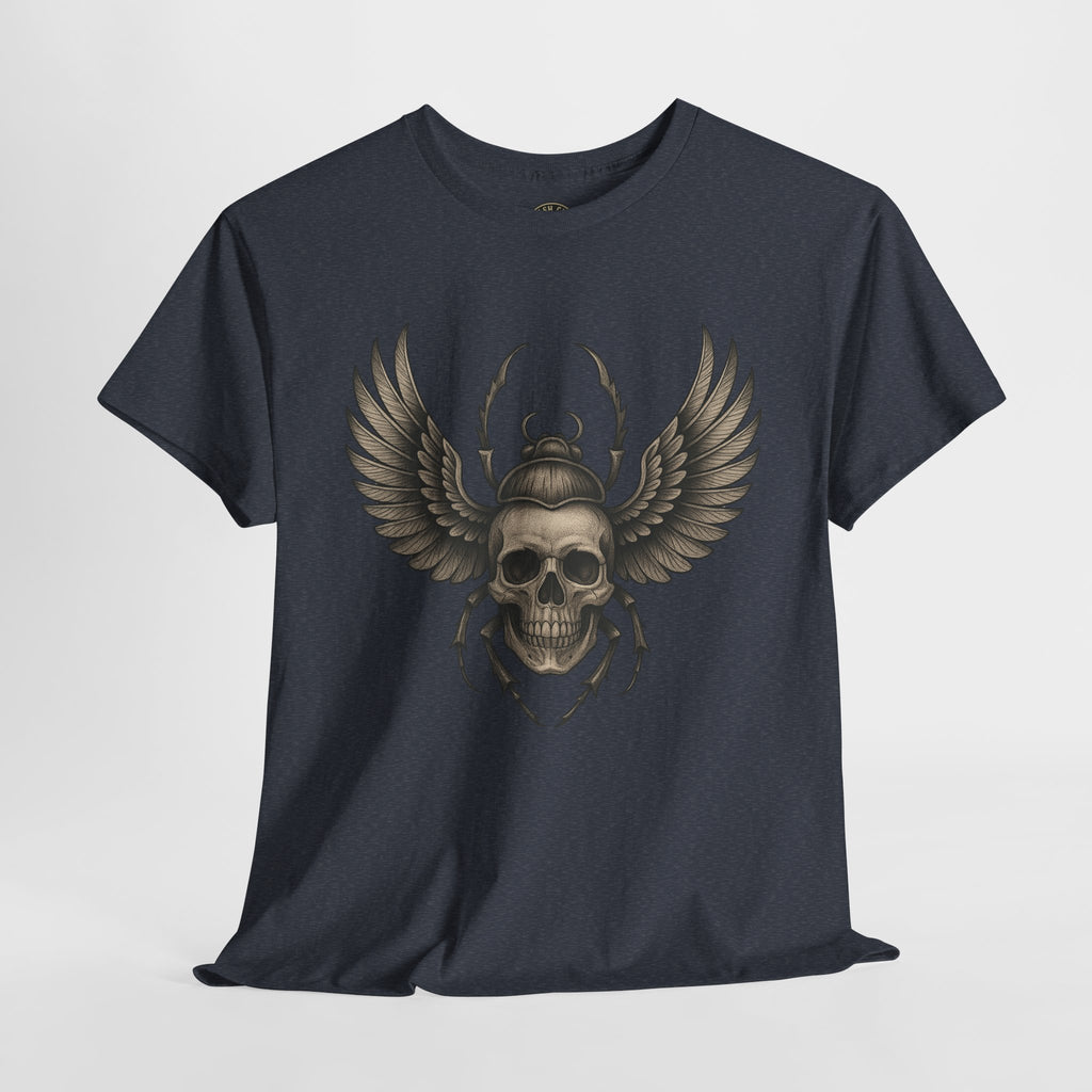 Winged Skull Scarab Shirt – Dark Gothic Beetle Graphic Tee – Gildan 5000 Unisex