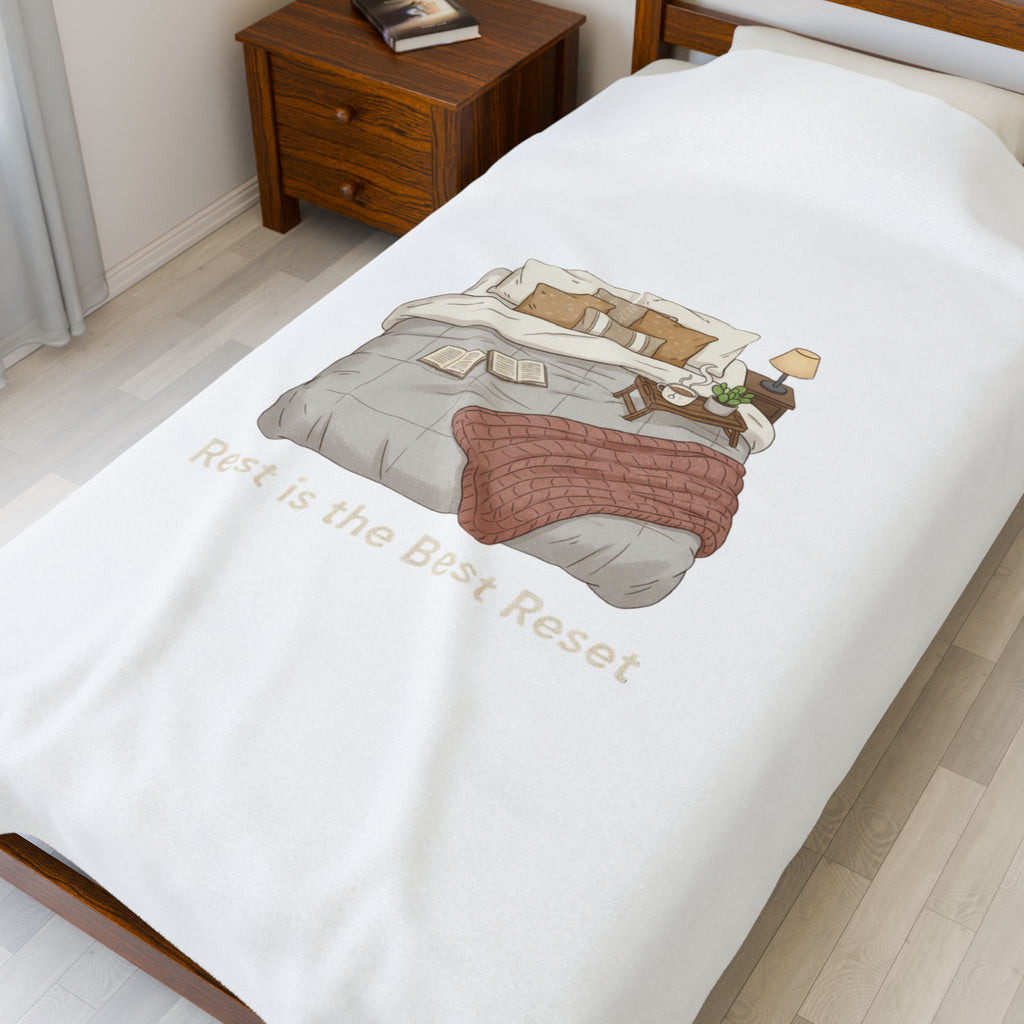 Rest Is the Best Rehab Velveteen Blanket | sleepy humor, nap club