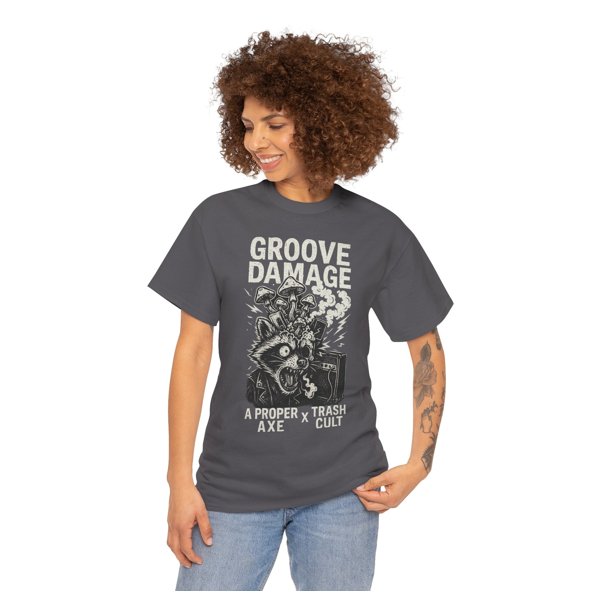 Groove Damage T-Shirt – A Proper Axe x Trash Cult Collab – Stoner Groove Punk Shirt