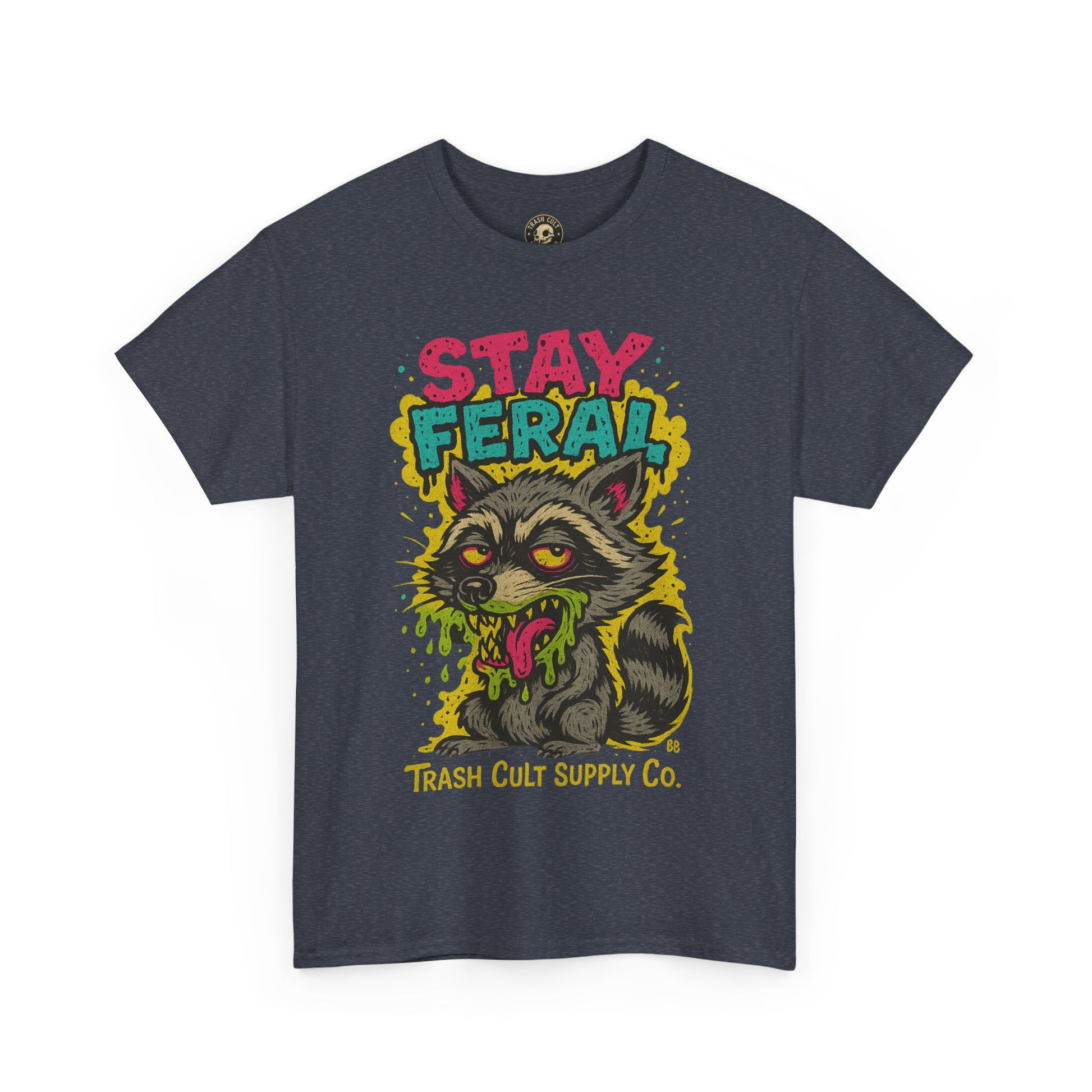 Stay Feral Raccoon Lowbrow Tee – Trash Cult Supply Co. | Gildan 5000