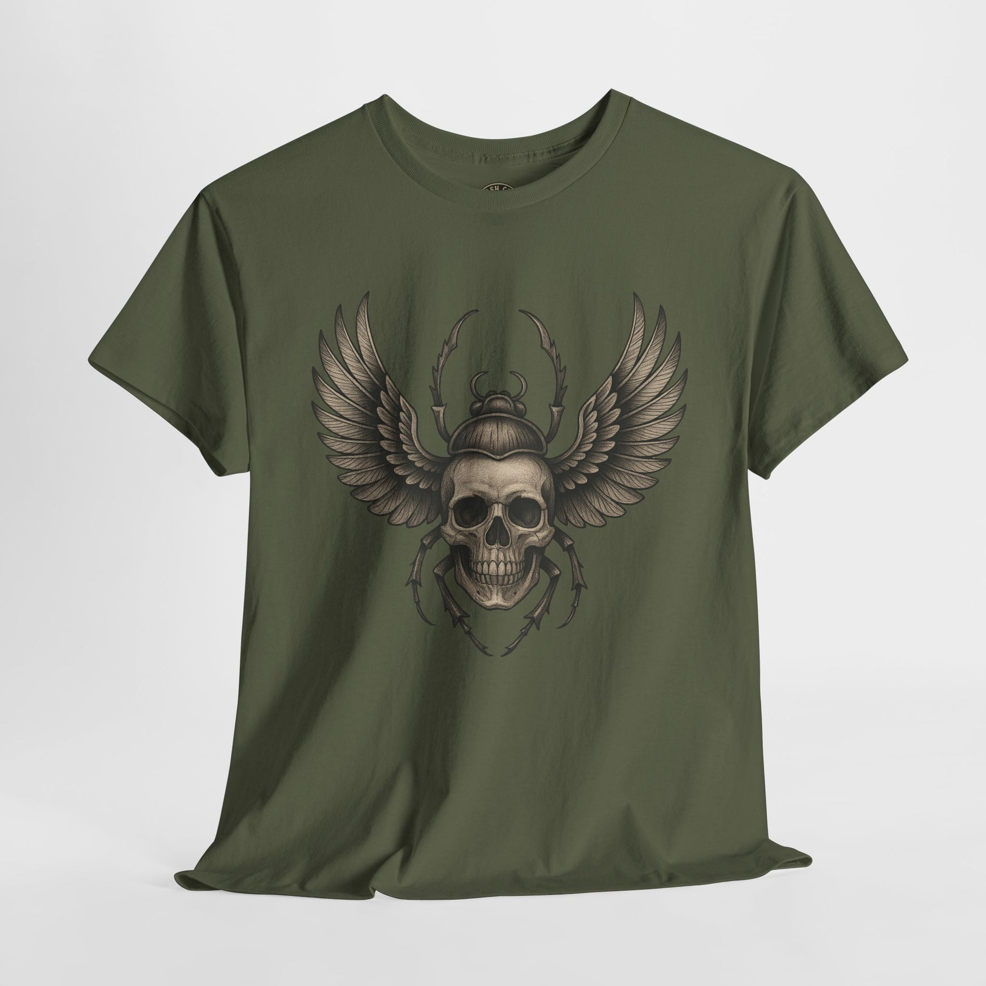 Winged Skull Scarab Shirt – Dark Gothic Beetle Graphic Tee – Gildan 5000 Unisex