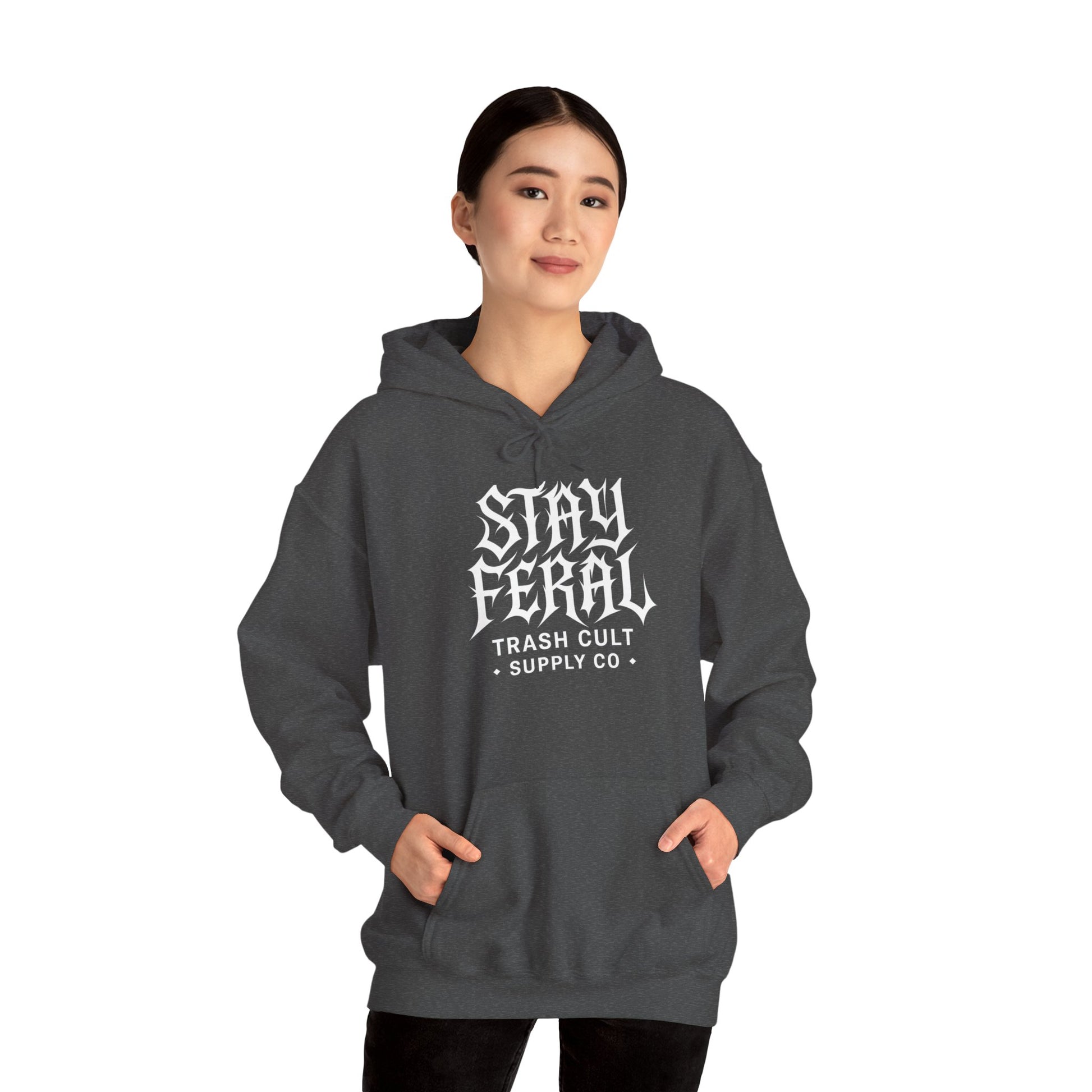 Stay Feral Gothic Hoodie – Trash Cult Supply Co Unisex Pullover