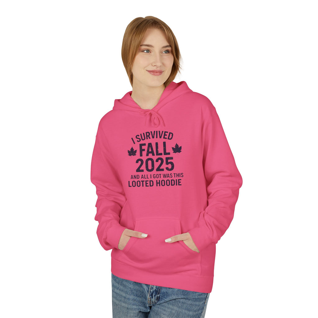 I Survived Fall 2025 Hoodie – Looted Hoodie Meme Sweatshirt – Fall of Humanity Collection – Trash Cult Supply Co.