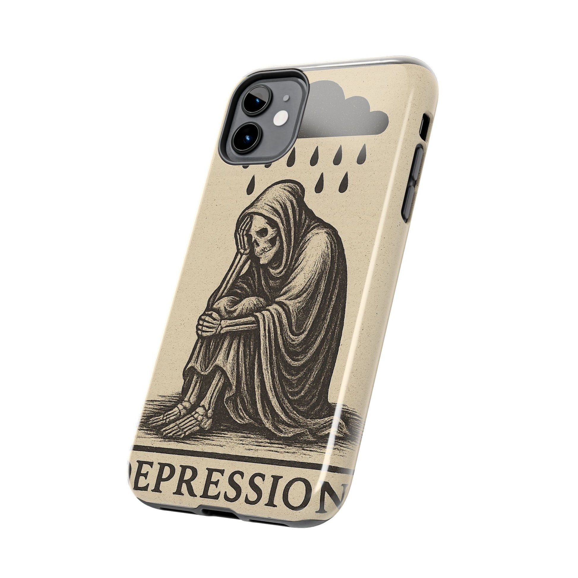 Dark Humor Phone Case, Goth iPhone Cover, Macabre Gift, Depression Art Case, Unique Phone Protector