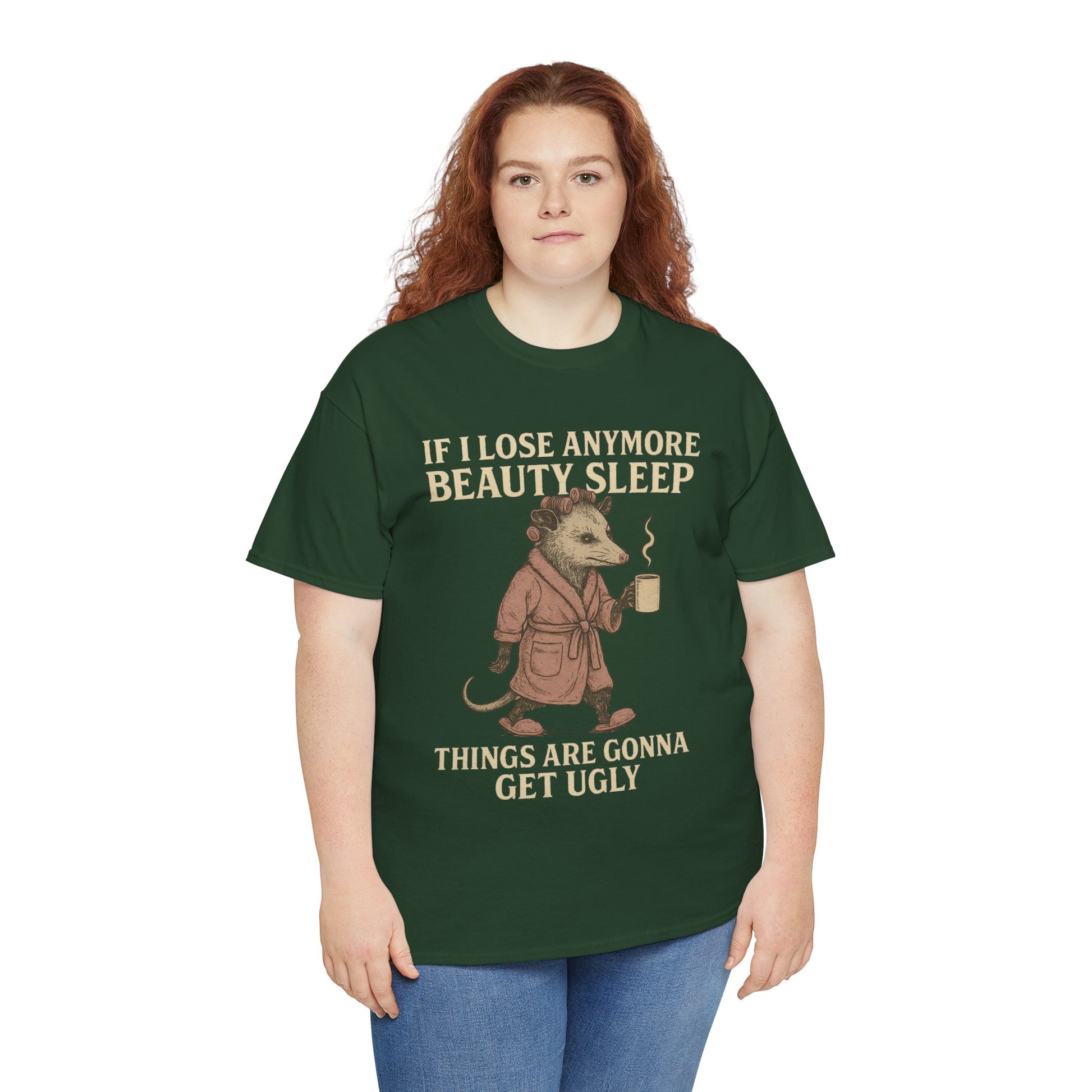 Funny Unisex Heavy Cotton Tee - "If I Lose Anymore Beauty Sleep, Things Are Gonna Get Ugly" - Gift, Sleepwear, Humor, Casual Wear, [...]