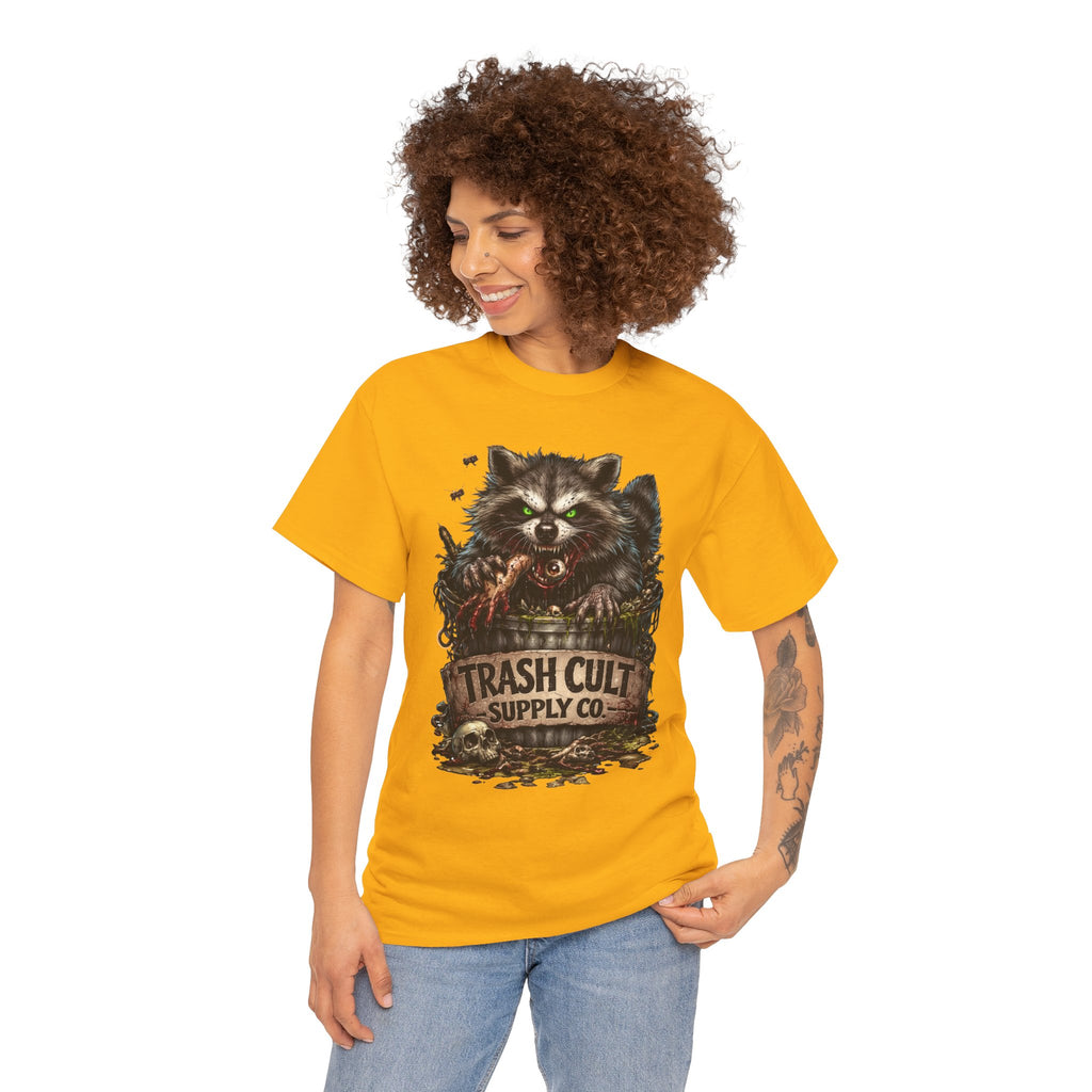 Raccoon 'Trash Cult Supply Co.' Graphic Tee — Vintage Grunge Animal Streetwear