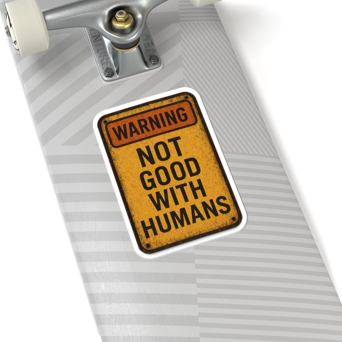 Warning Not Good With Humans Kiss-Cut Stickers | Funny Decals for Laptops, Water Bottles, Journals, Gifts, Home Decor