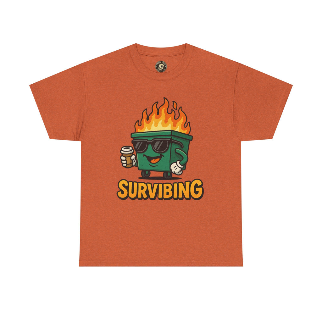 Surviving Coffee Vibes Unisex Heavy Cotton Tee, Perfect for Coffee Lovers, Funny Gift for Friends, Casual Wear, Everyday Mood T-Shirt
