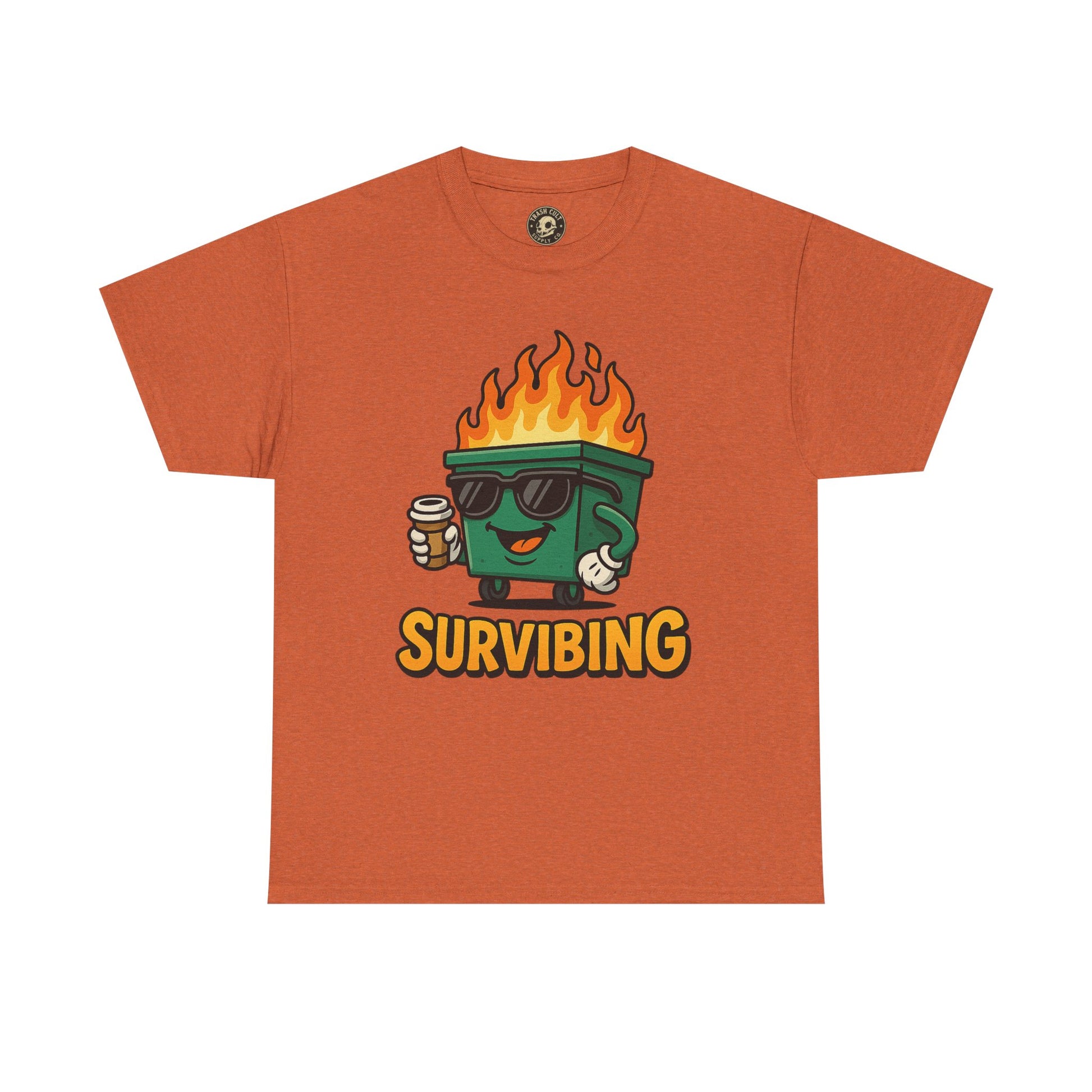 Surviving Coffee Vibes Unisex Heavy Cotton Tee, Perfect for Coffee Lovers, Funny Gift for Friends, Casual Wear, Everyday Mood T-Shirt