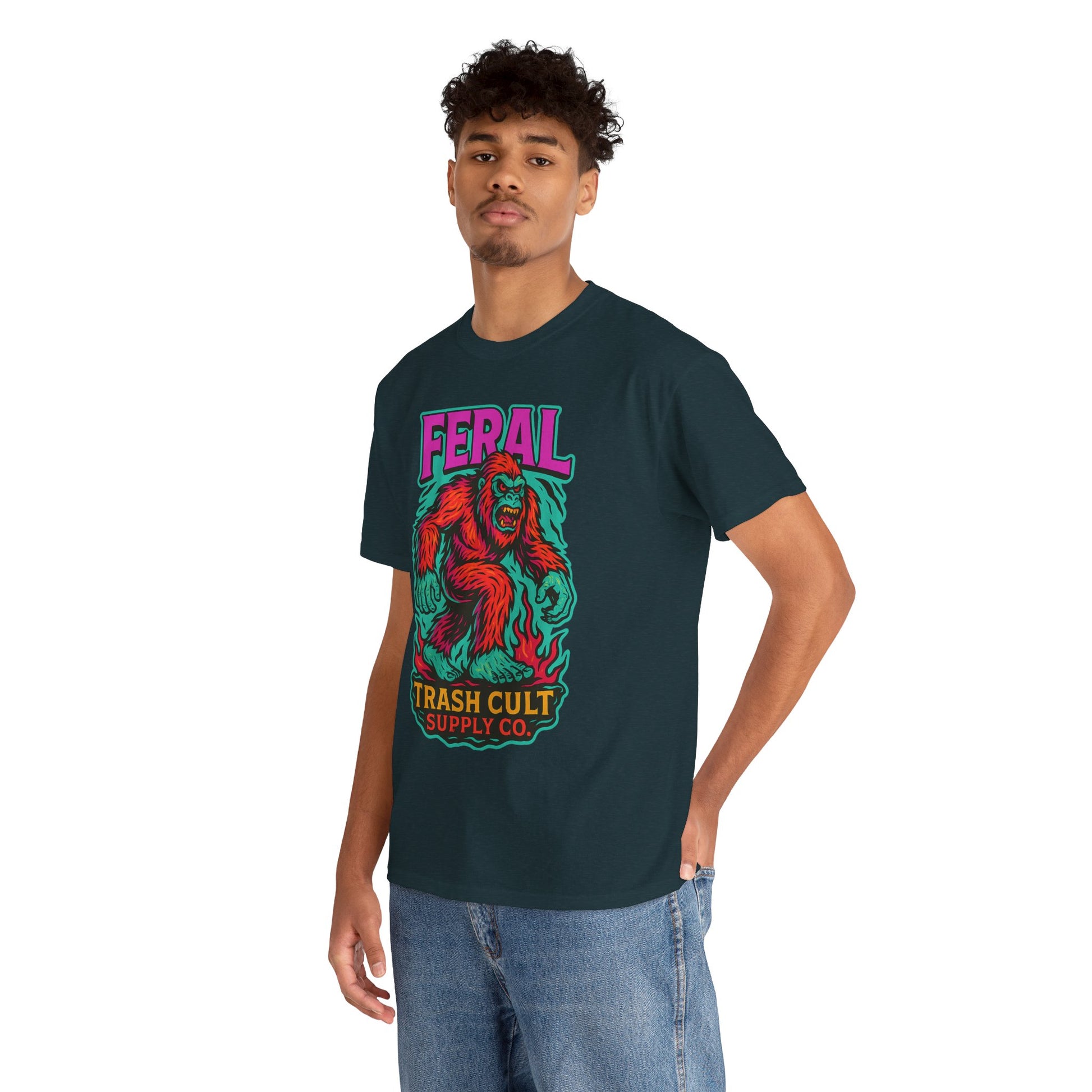 FERAL Bigfoot Shirt – Trashcore Bold Colors | Trash Cult Supply Co | Gildan 5000 Tee