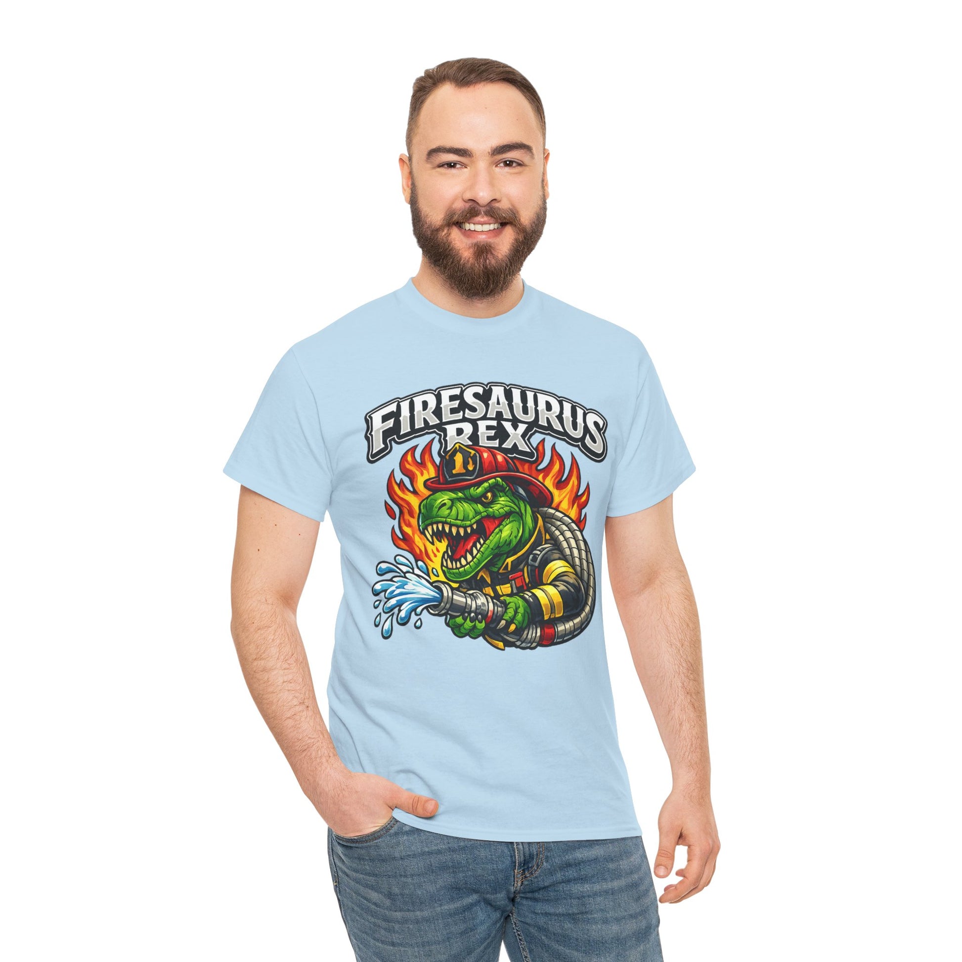 Firesaurus Rex T-Shirt — Funny Firefighter Dinosaur Tee