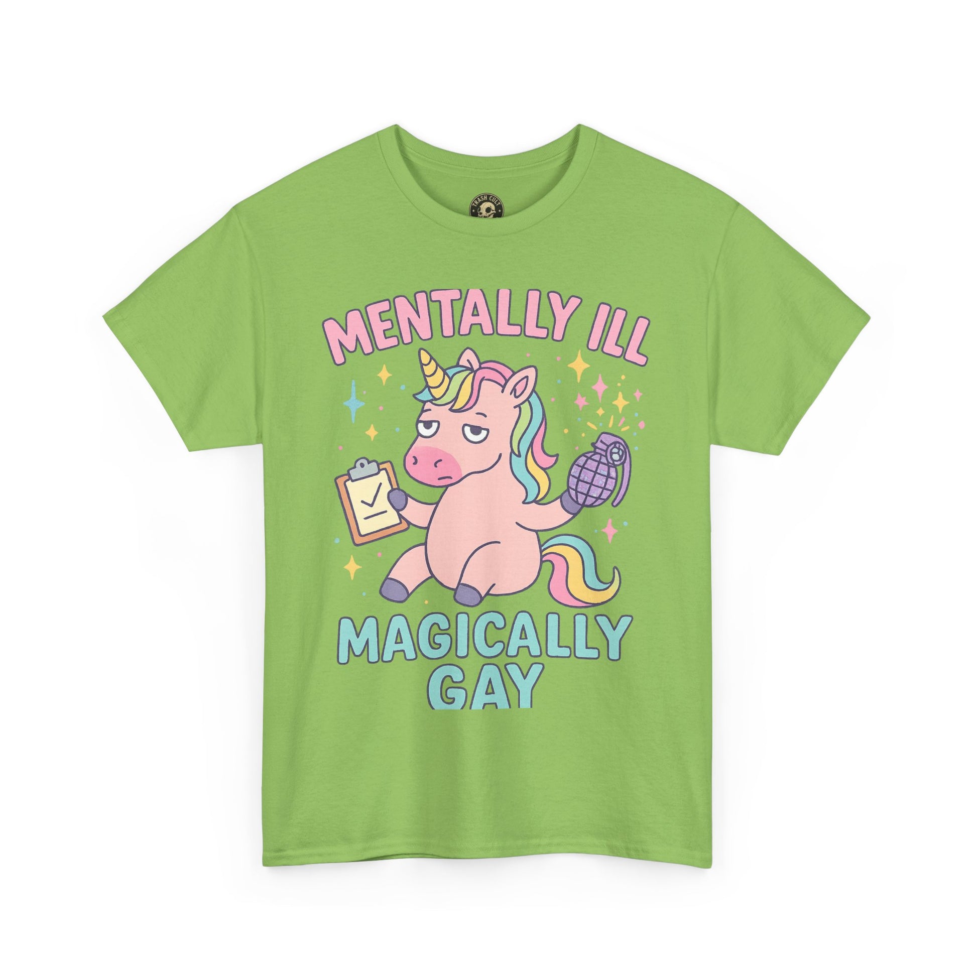 Mentally Ill, Magically Gay Unicorn Shirt – Funny Pastel Pride Tee