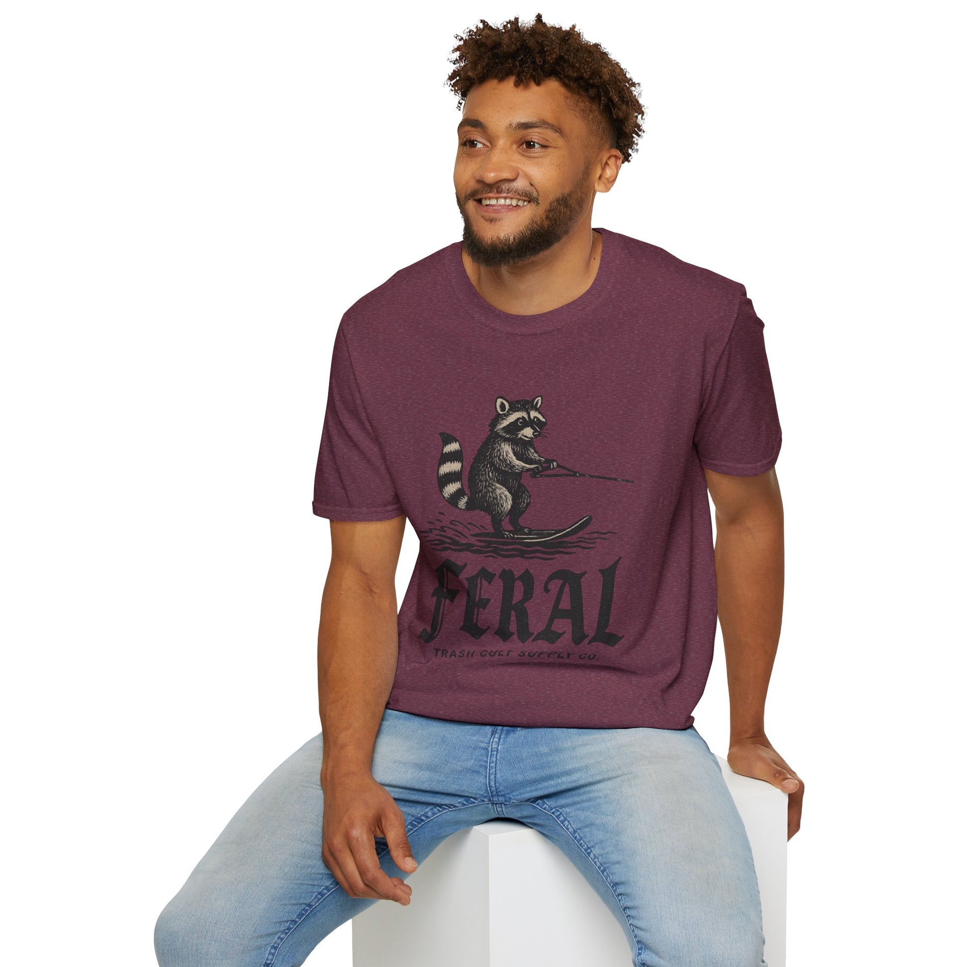 Feral Water Skiing Raccoon Vintage Shirt – Trash Cult Supply Co. | Gildan 2000 Softstyle