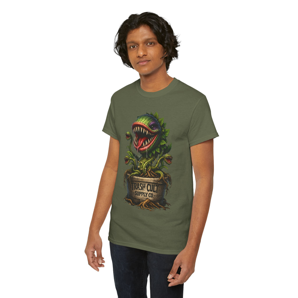 Carnivorous Plant Graphic Tee — "Trash Cult Supply Co." Potted Monster Shirt