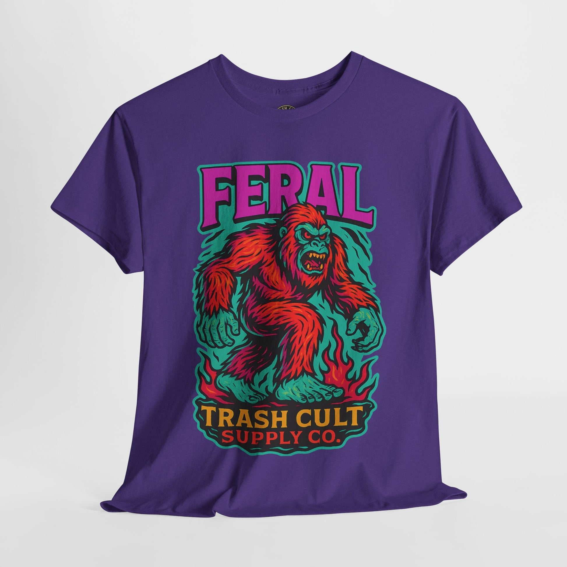 FERAL Bigfoot Shirt – Trashcore Bold Colors | Trash Cult Supply Co | Gildan 5000 Tee