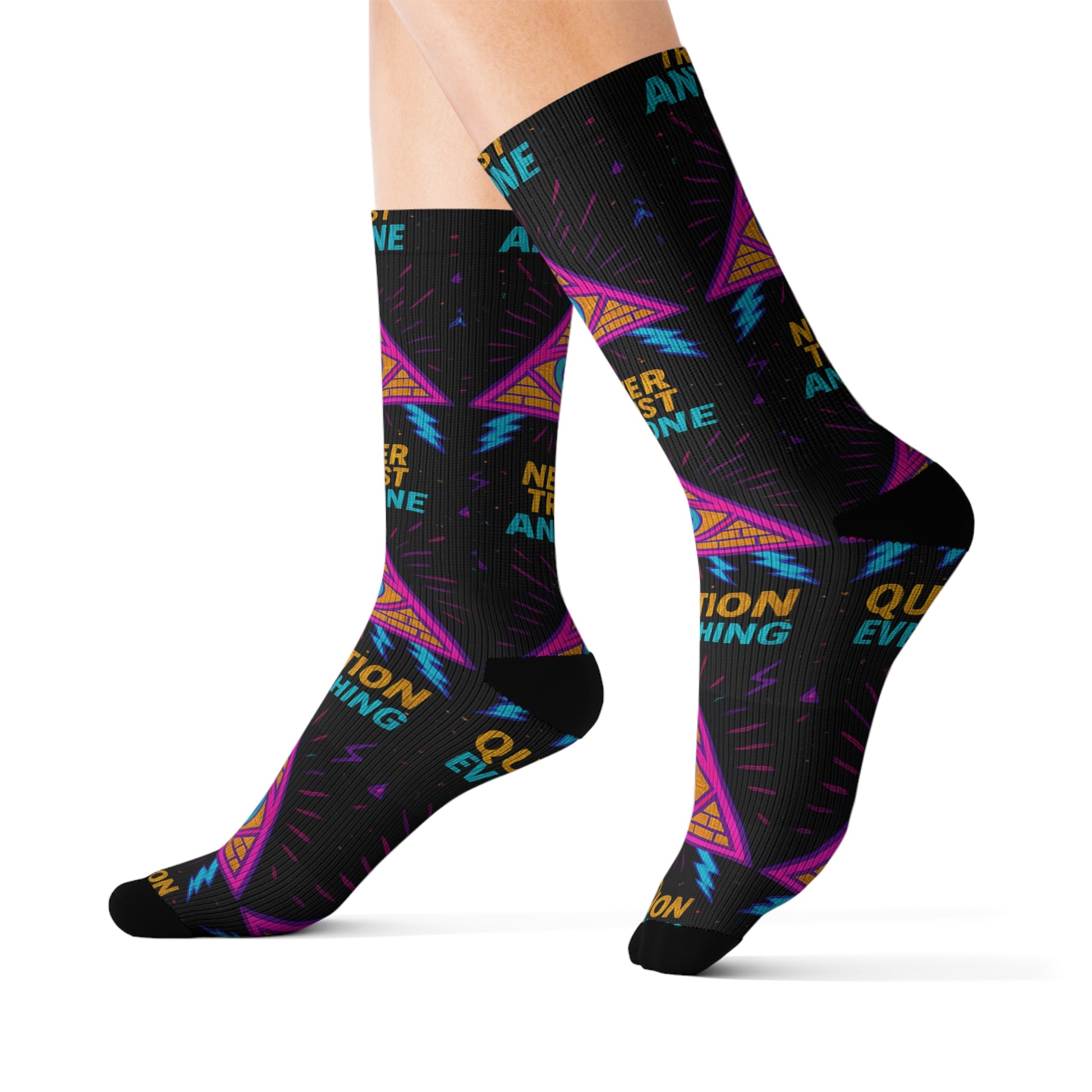 Don’t Trust Anyone – Limited Edition All-Over Print Socks | Illuminasty Drop
