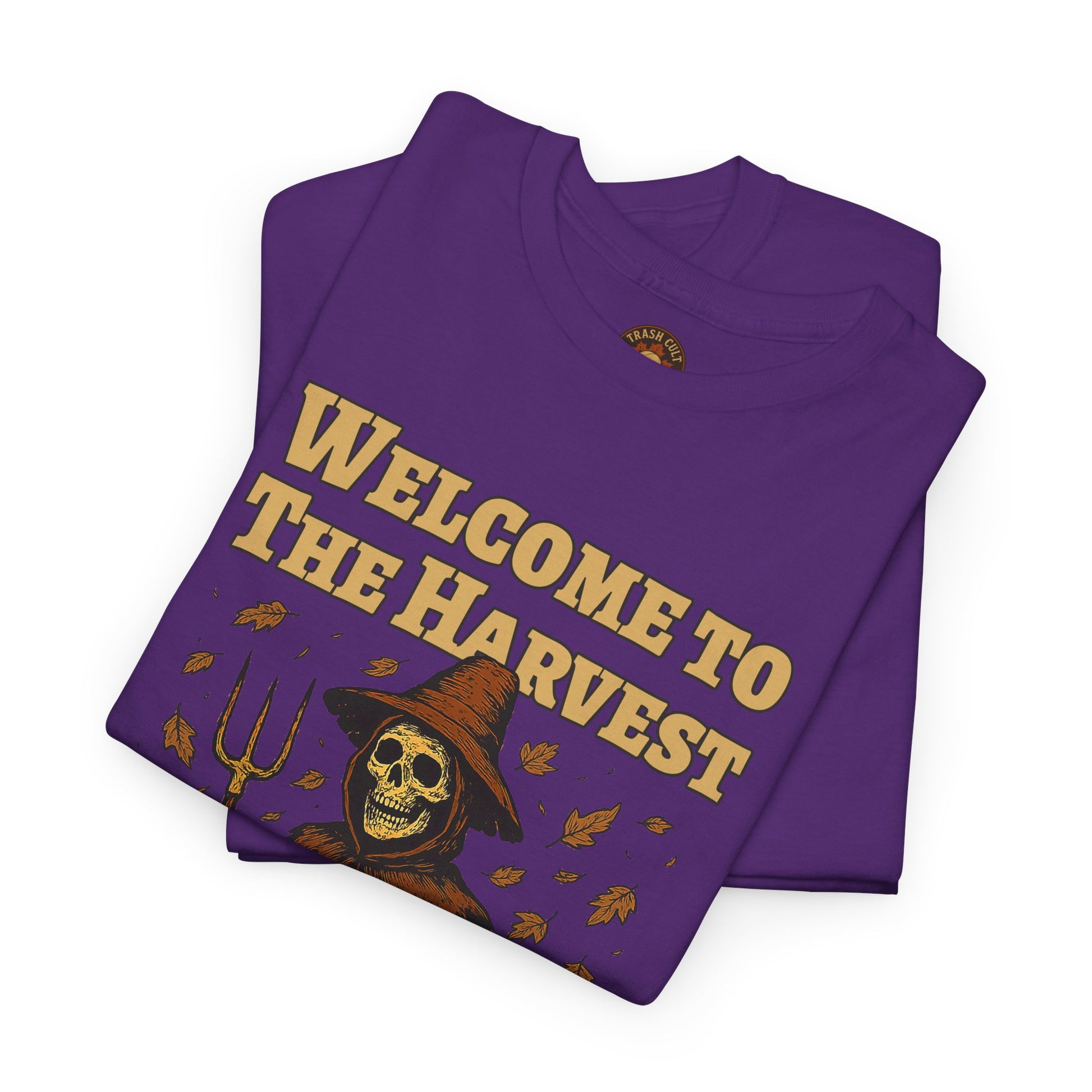 Eat the Rich Shirt – Welcome to the Harvest Skeleton Scarecrow Tee – Fall of Humanity Collection – Trash Cult Supply Co.