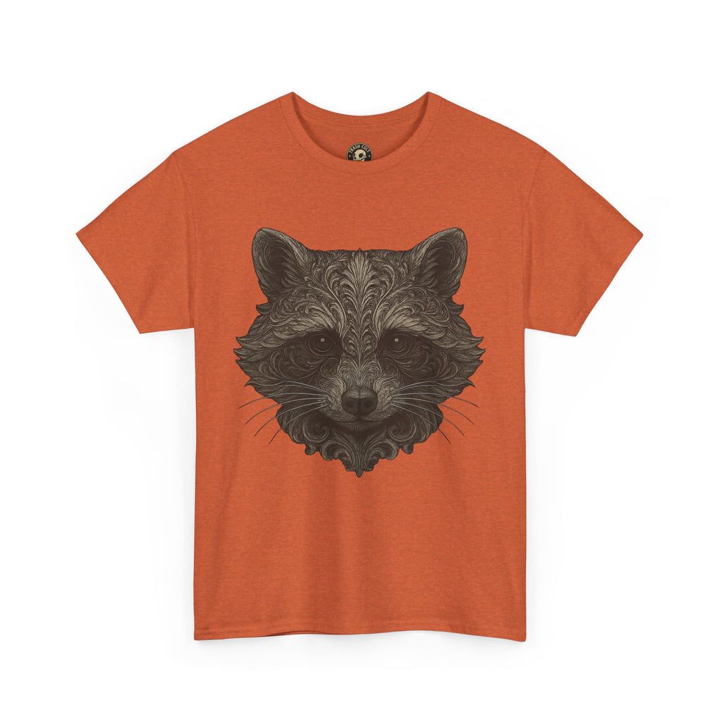 Ornate Raccoon Face Shirt – Intricate Woodland Animal Art Tee – Tattoo-Inspired Forest Aesthetic – Trash Cult Supply Co.