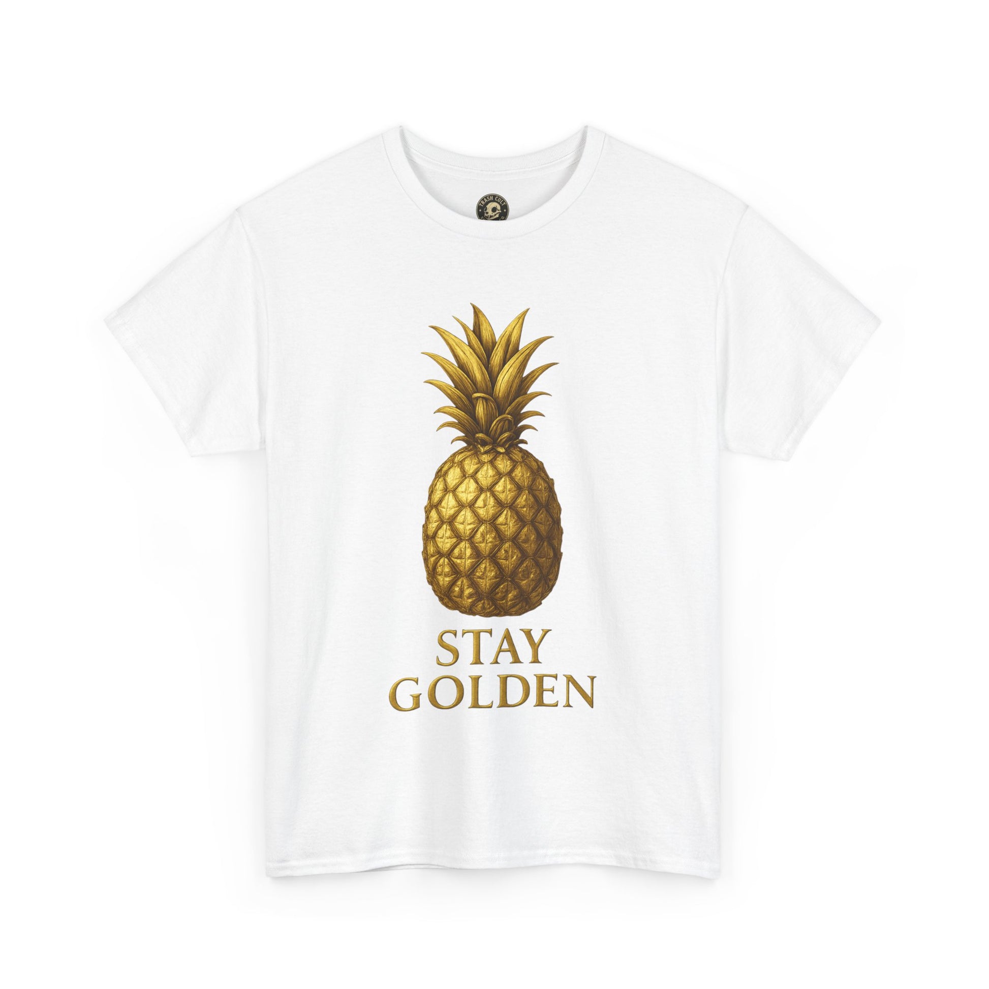 Stay Golden Pineapple Tee - Summer Vibes, Casual Wear, Gift for Her, Tropical Design, Unisex Cotton Tee