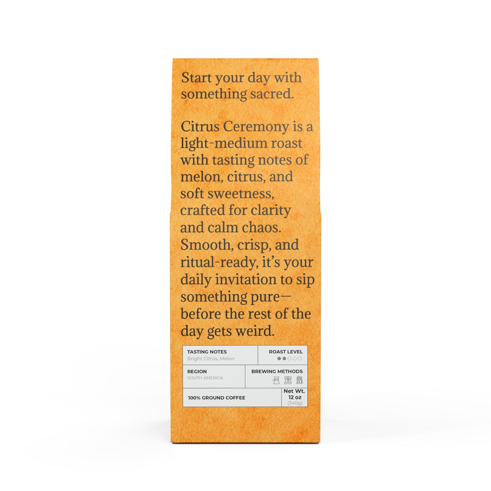 🍊 Citrus Ceremony – Light-Medium Roast Coffee (12oz)