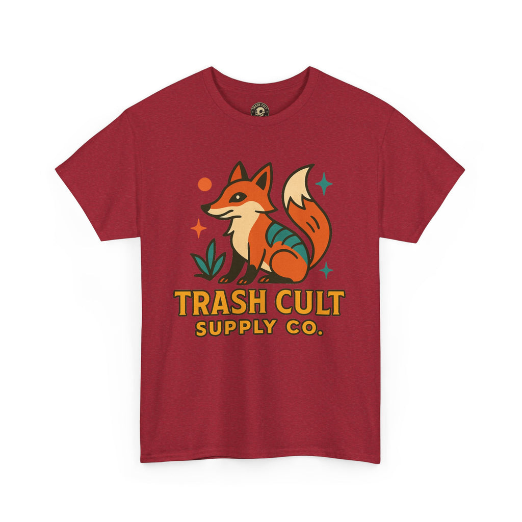 Trash Cult Fox Unisex Heavy Cotton Tee - Eco-Friendly Fashion Statement, Perfect for Nature Lovers, Casual Wear, Gifts, and Festivals