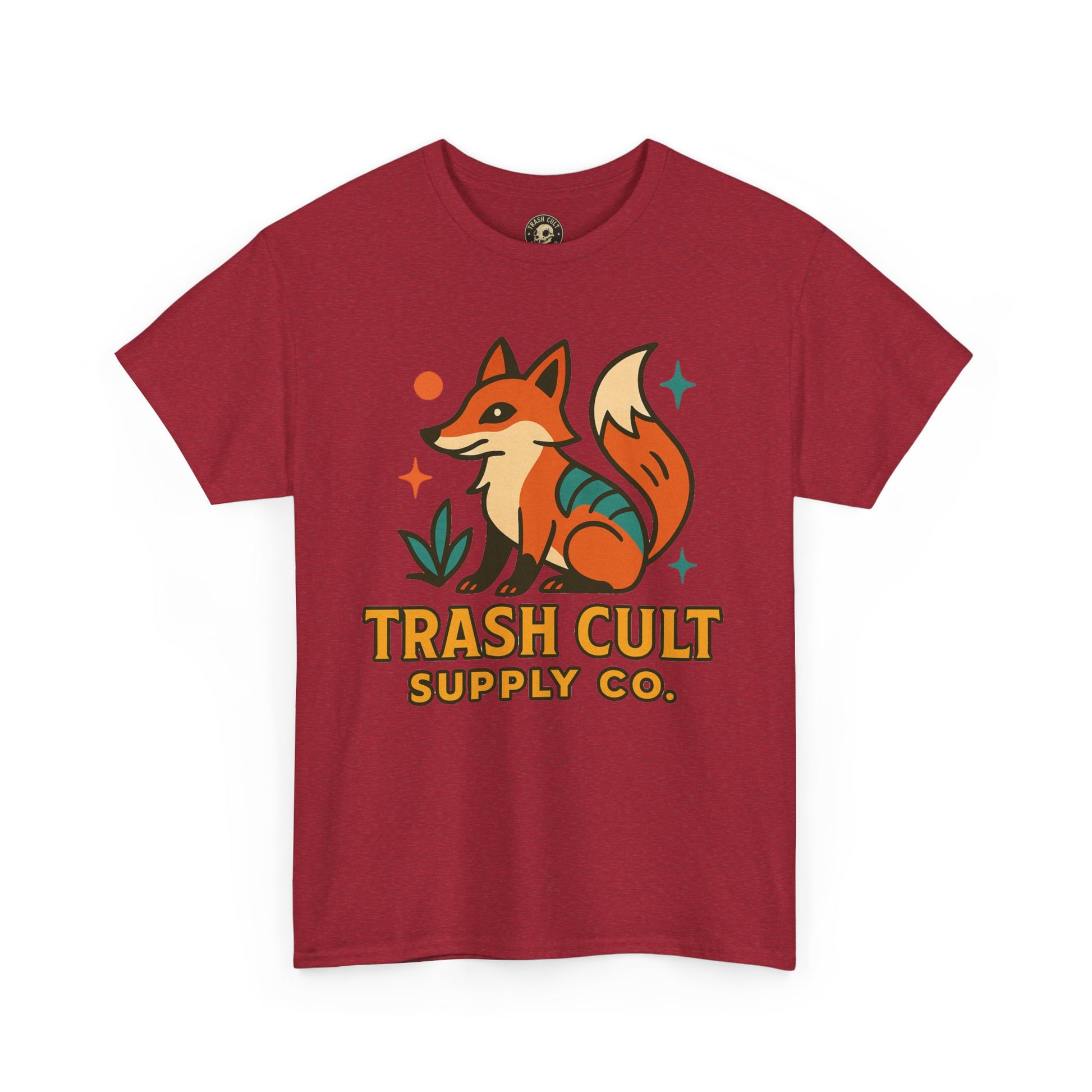 Trash Cult Fox Unisex Heavy Cotton Tee - Eco-Friendly Fashion Statement, Perfect for Nature Lovers, Casual Wear, Gifts, and Festivals