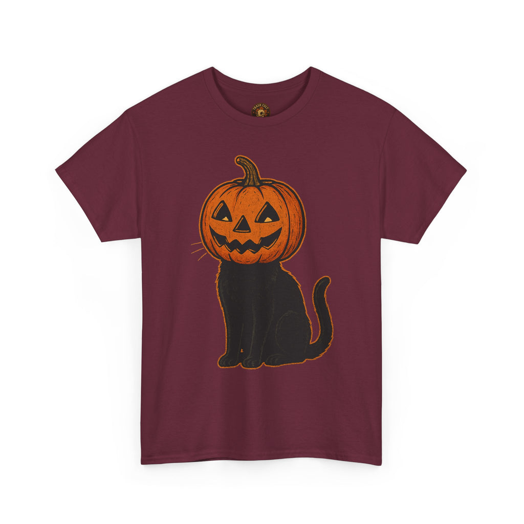 Black Cat Pumpkin Head Halloween T-Shirt – Jack O’Lantern Cat Design