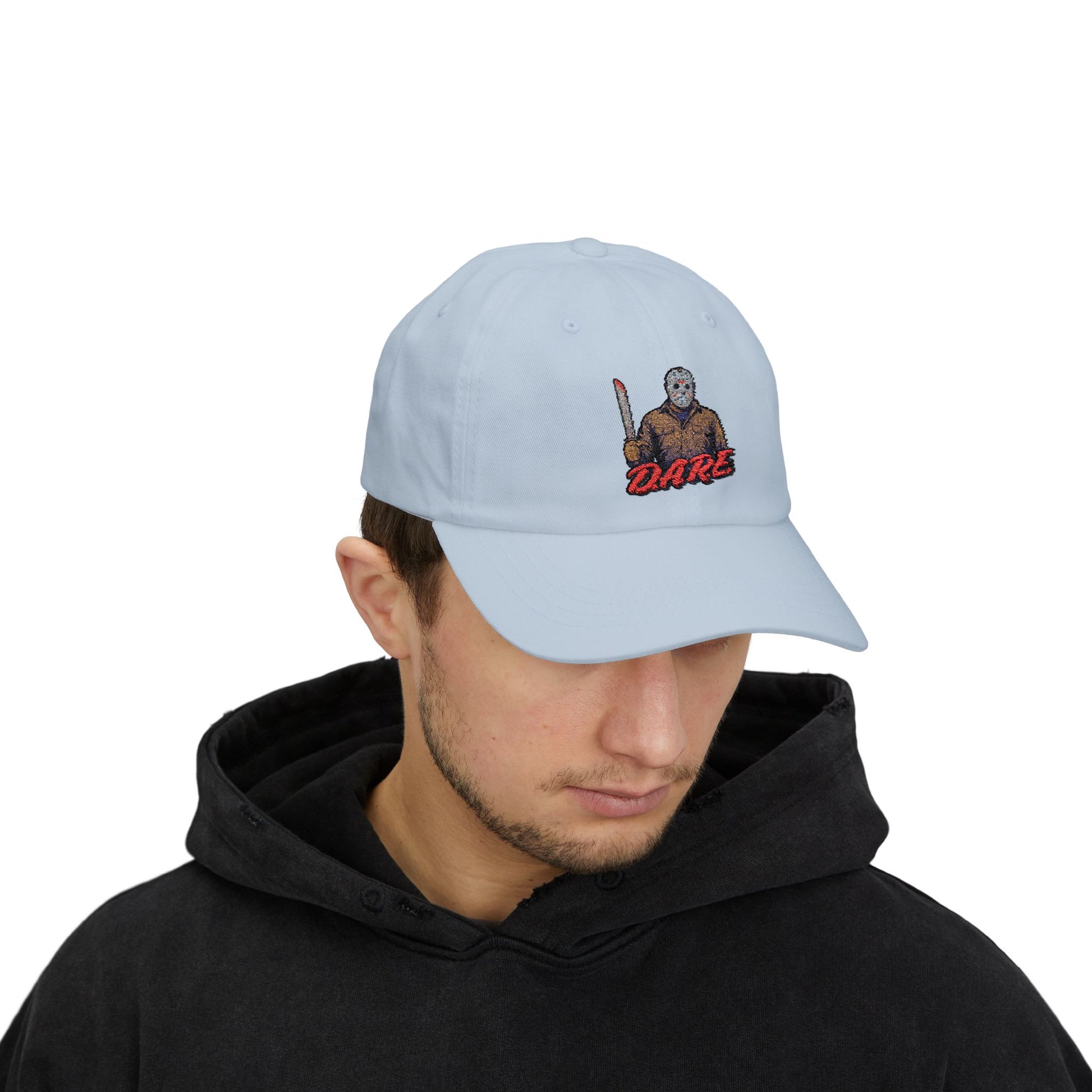 Jason Voorhees D.A.R.E. Parody Dad Hat – 80s Horror Meme Printed Cap