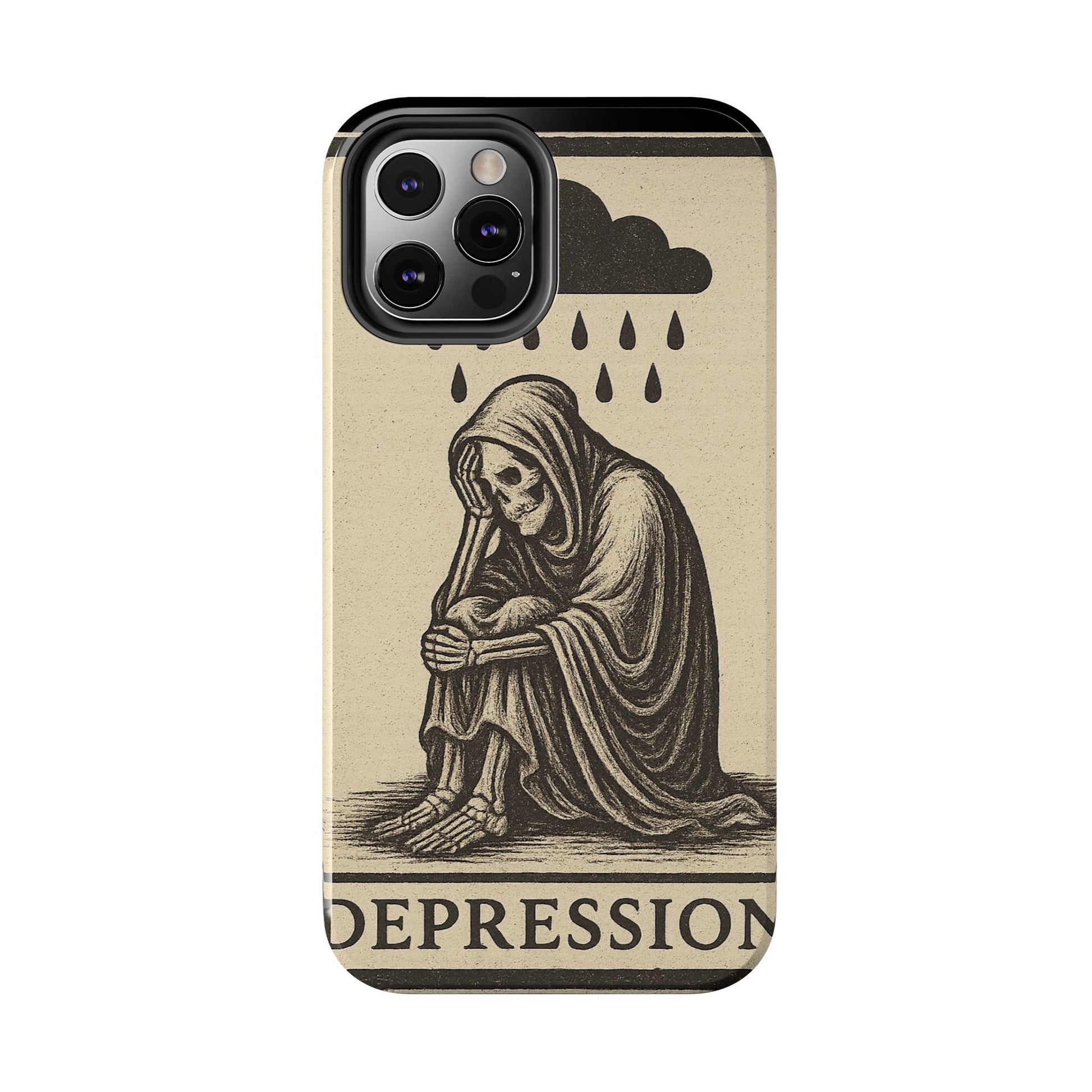 Dark Humor Phone Case, Goth iPhone Cover, Macabre Gift, Depression Art Case, Unique Phone Protector