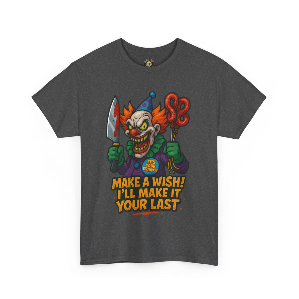 Creepy Clown Tee - Halloween Costume Shirt, Unisex Heavy Cotton Tee, Spooky Graphic Tee, Gag Gift, Horror Fan Apparel