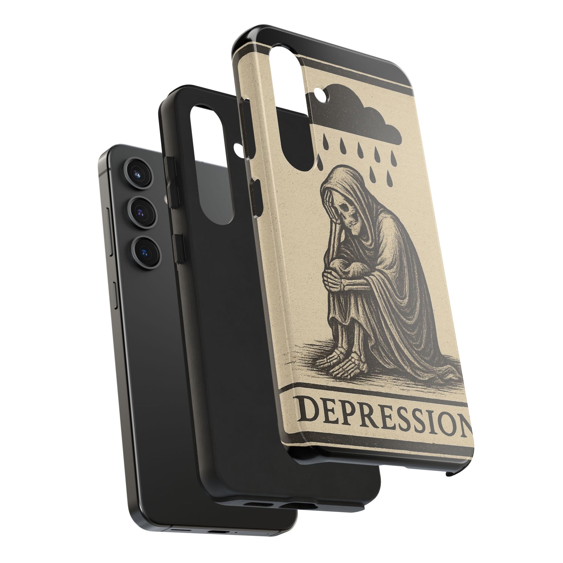 Dark Humor Phone Case, Goth iPhone Cover, Macabre Gift, Depression Art Case, Unique Phone Protector